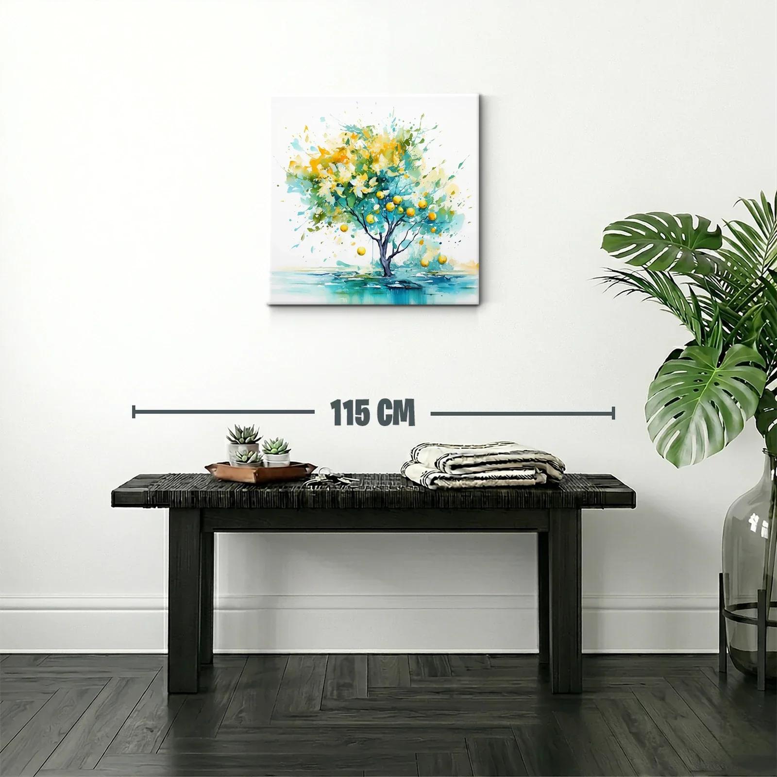 Árbol encantado con frutos en vibrantes tonos azules y amarillos — miniatura 2