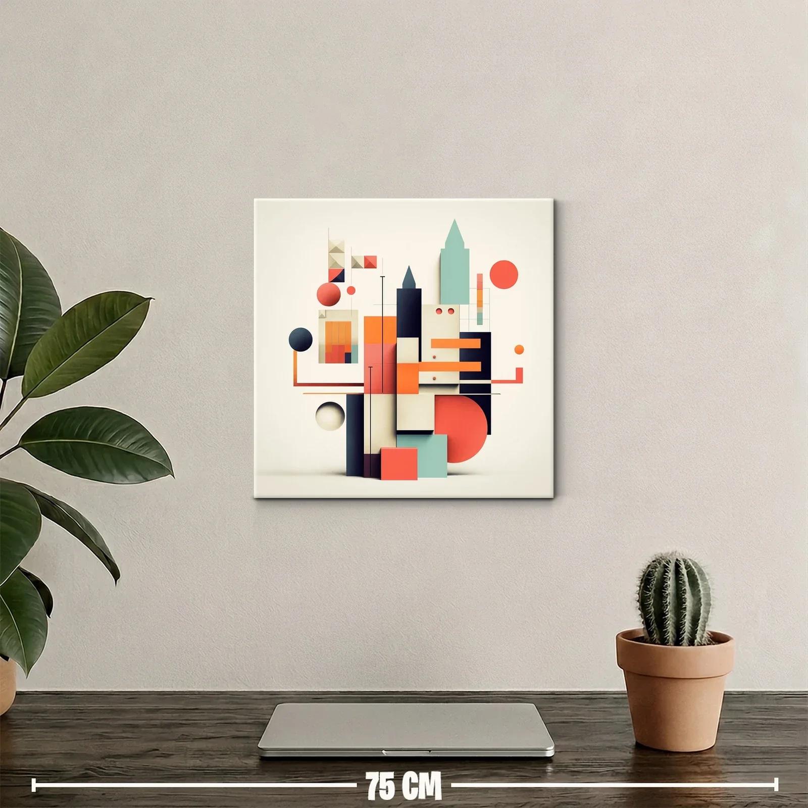 Composición geométrica moderna con tonos cálidos y fríos — miniatura 2