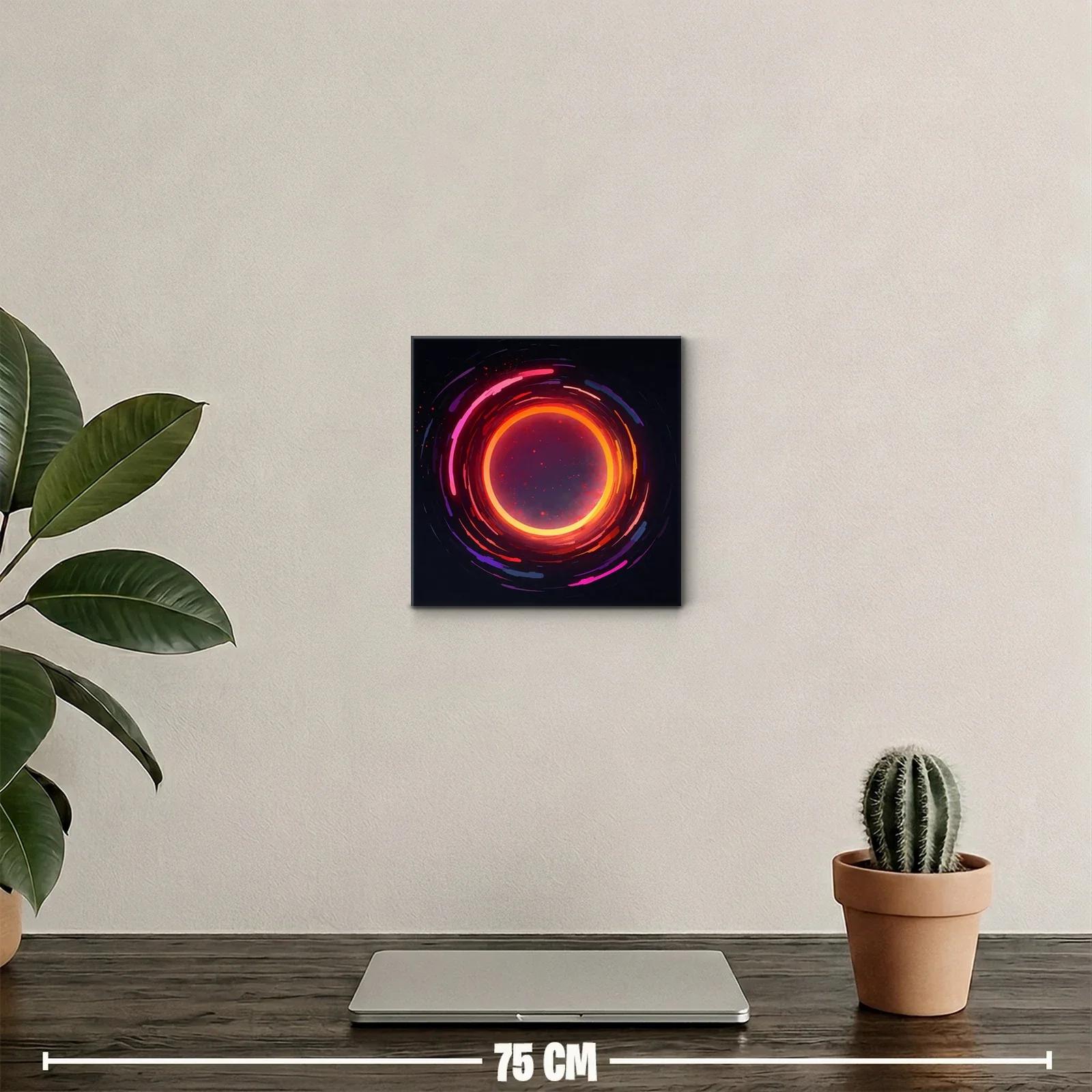 Cuadro abstracto con espiral cromática vibrante y energética — miniatura 2