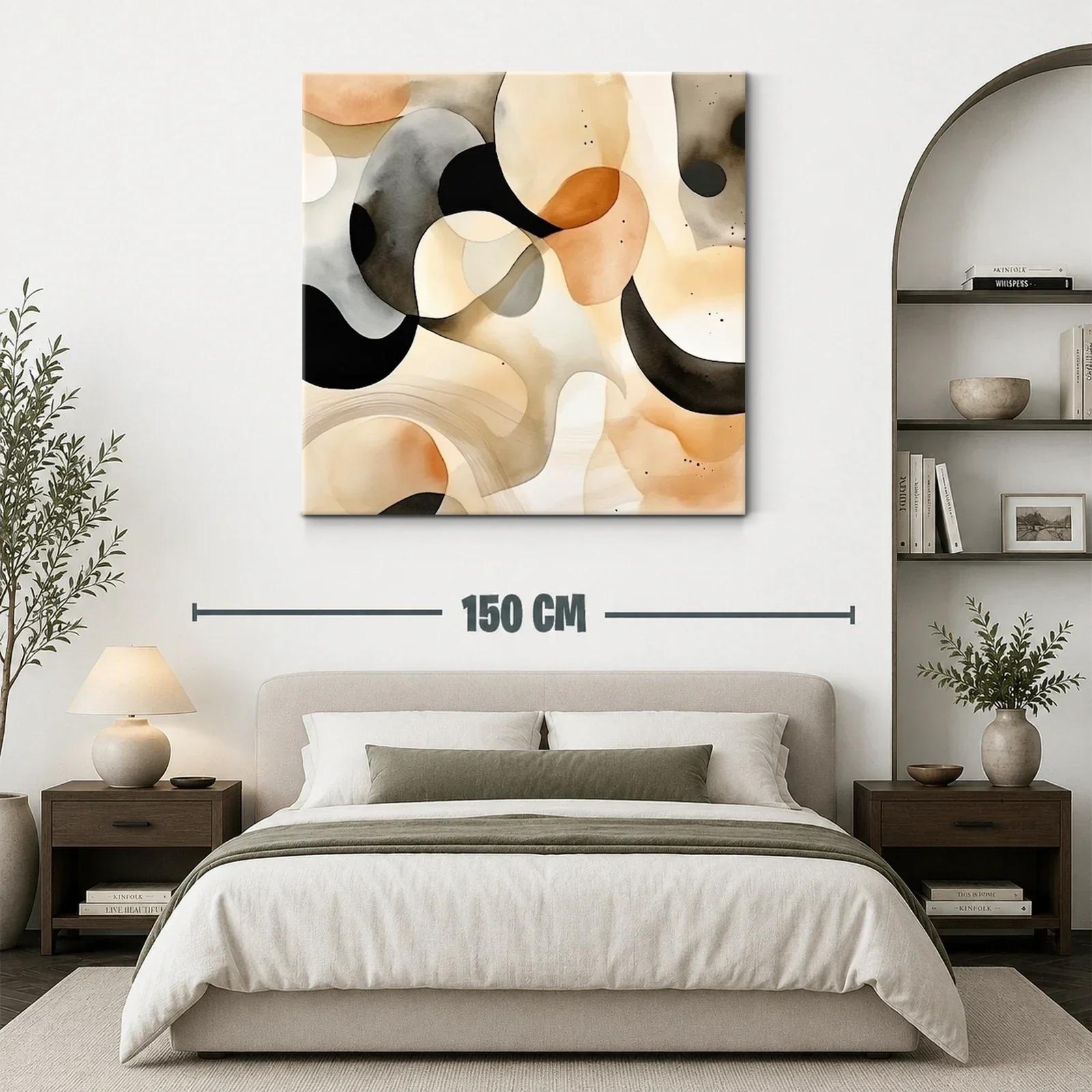 Composición abstracta con tonos tierra y negros suaves — miniatura 3
