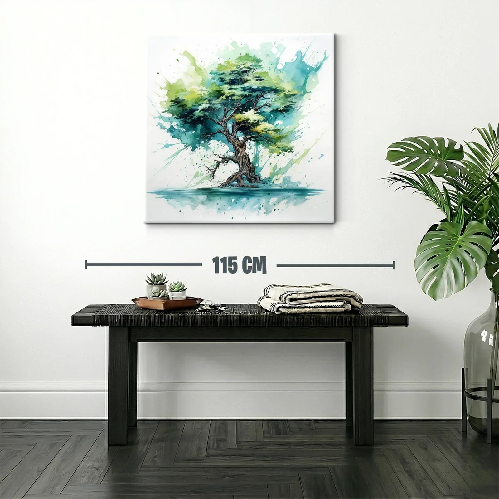 Árbol vibrante con tonos verdes y azules — miniatura 2