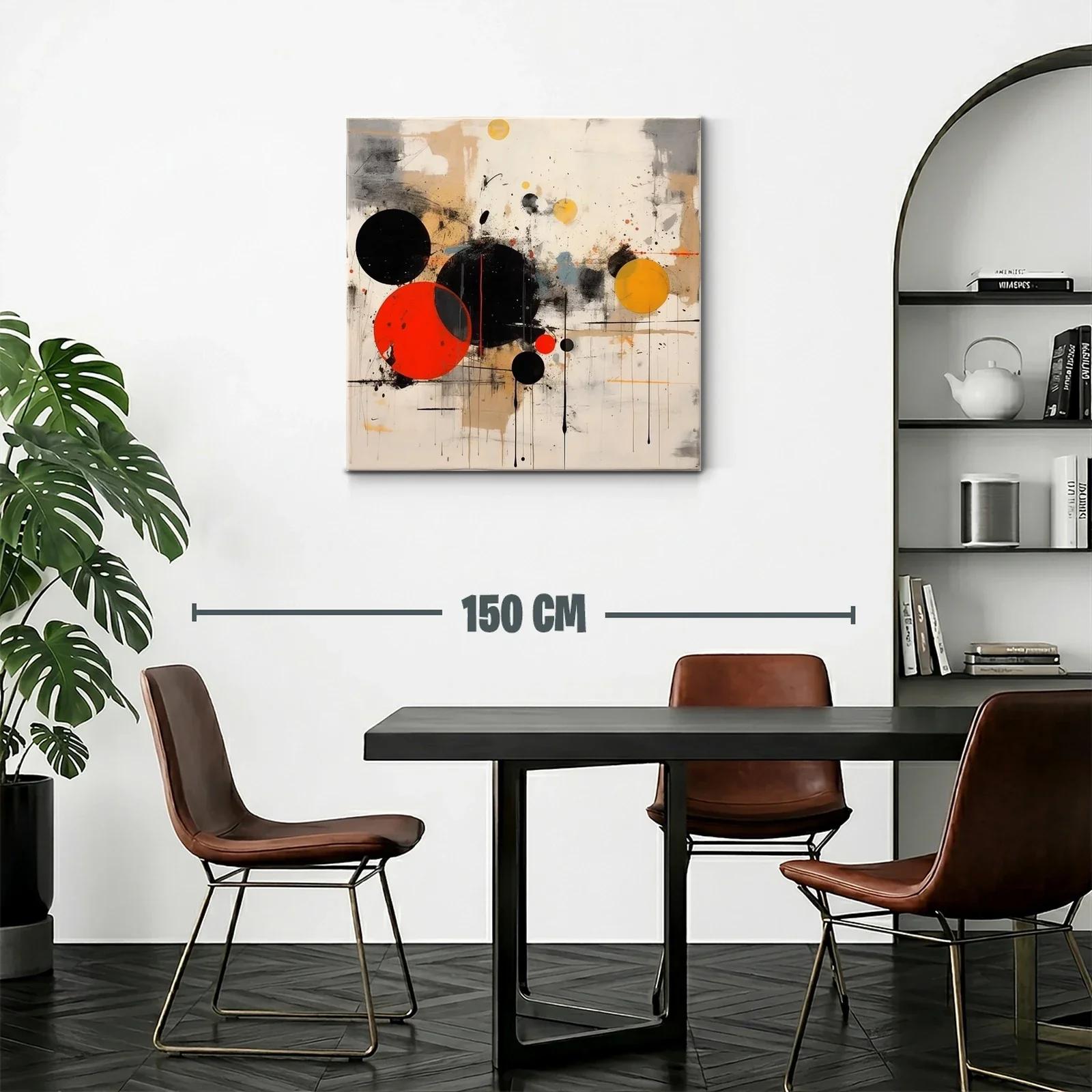 Composición abstracta con círculos en tonos cálidos y neutros — miniatura 2