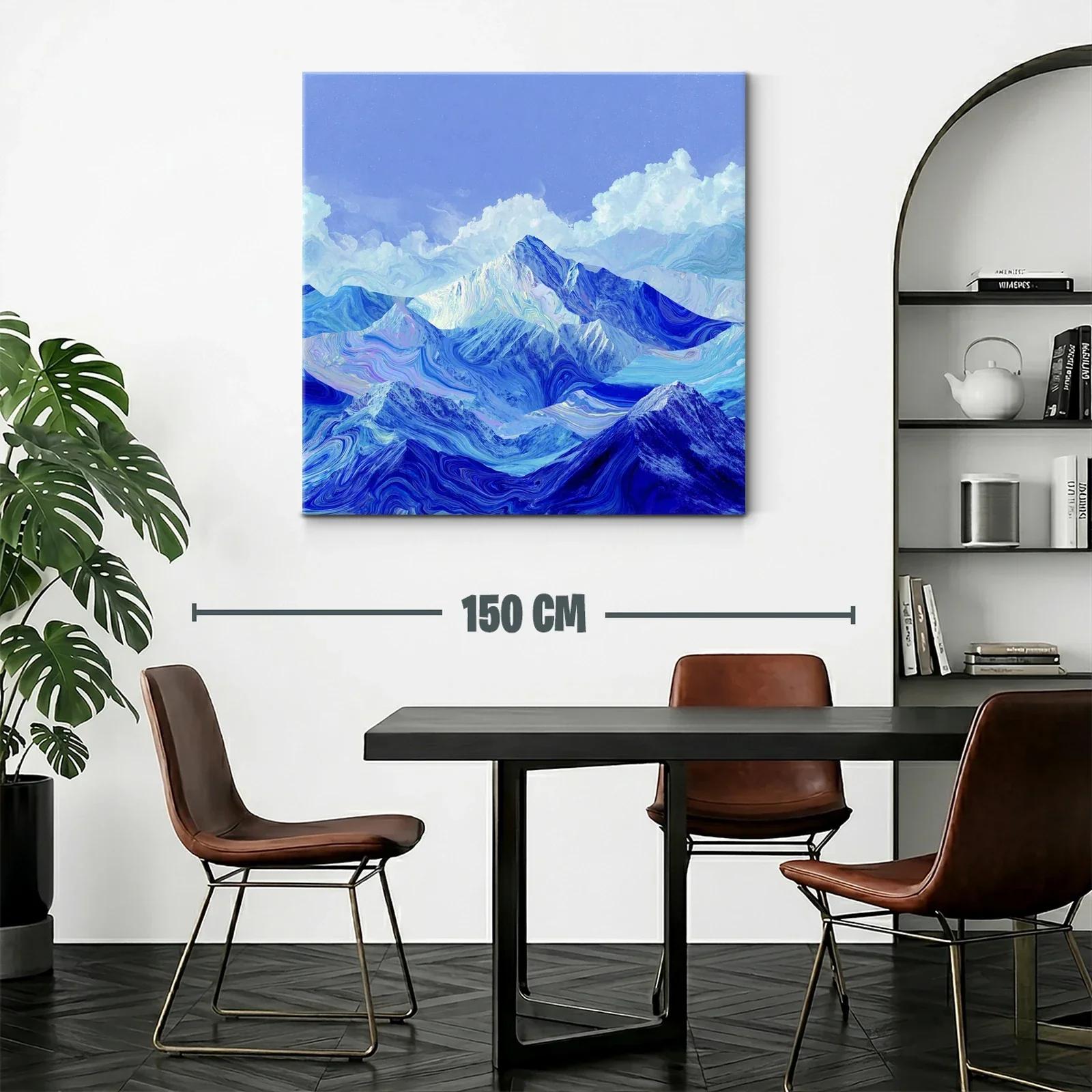 Montañas azules con texturas onduladas y cielo nublado — miniatura 2