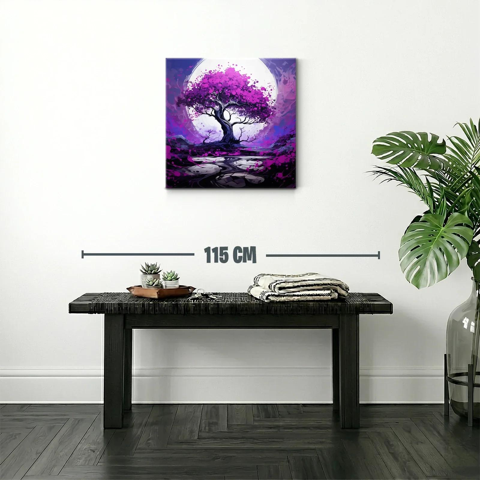 Árbol mágico con vibrantes tonos violetas y fucsias — miniatura 2
