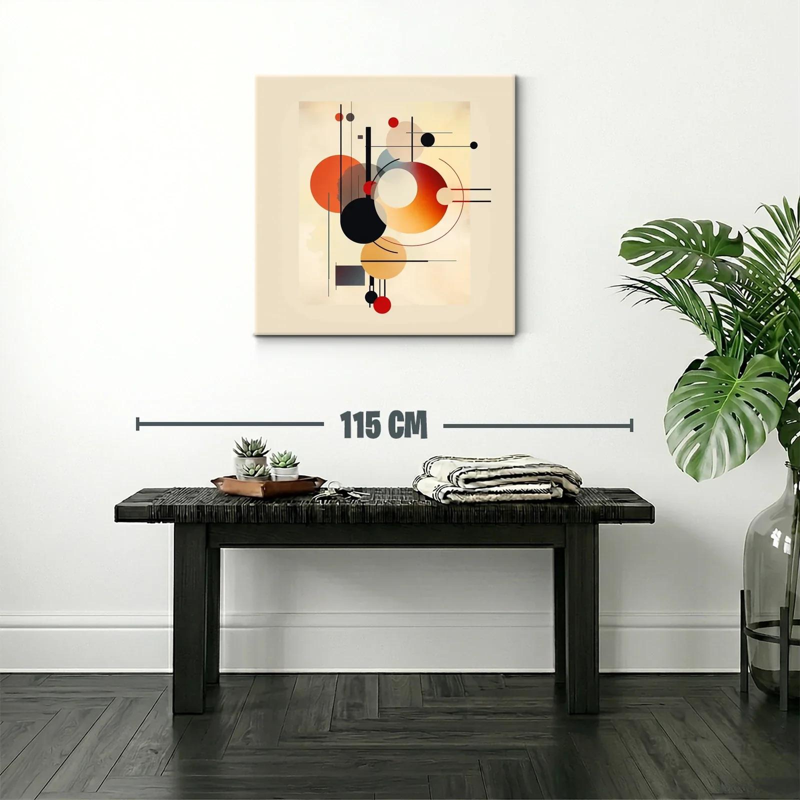 Composición abstracta con formas circulares en tonos cálidos — miniatura 2