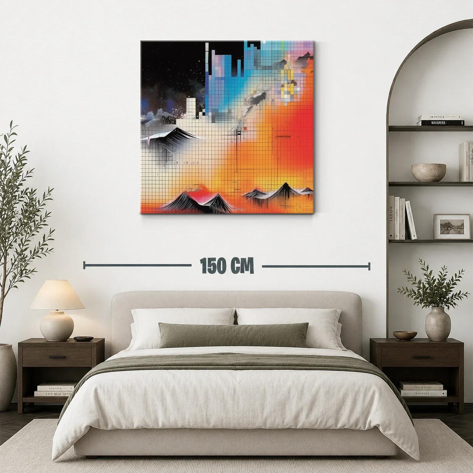 Composición geométrica con montañas y cielo estrellado — miniatura 3