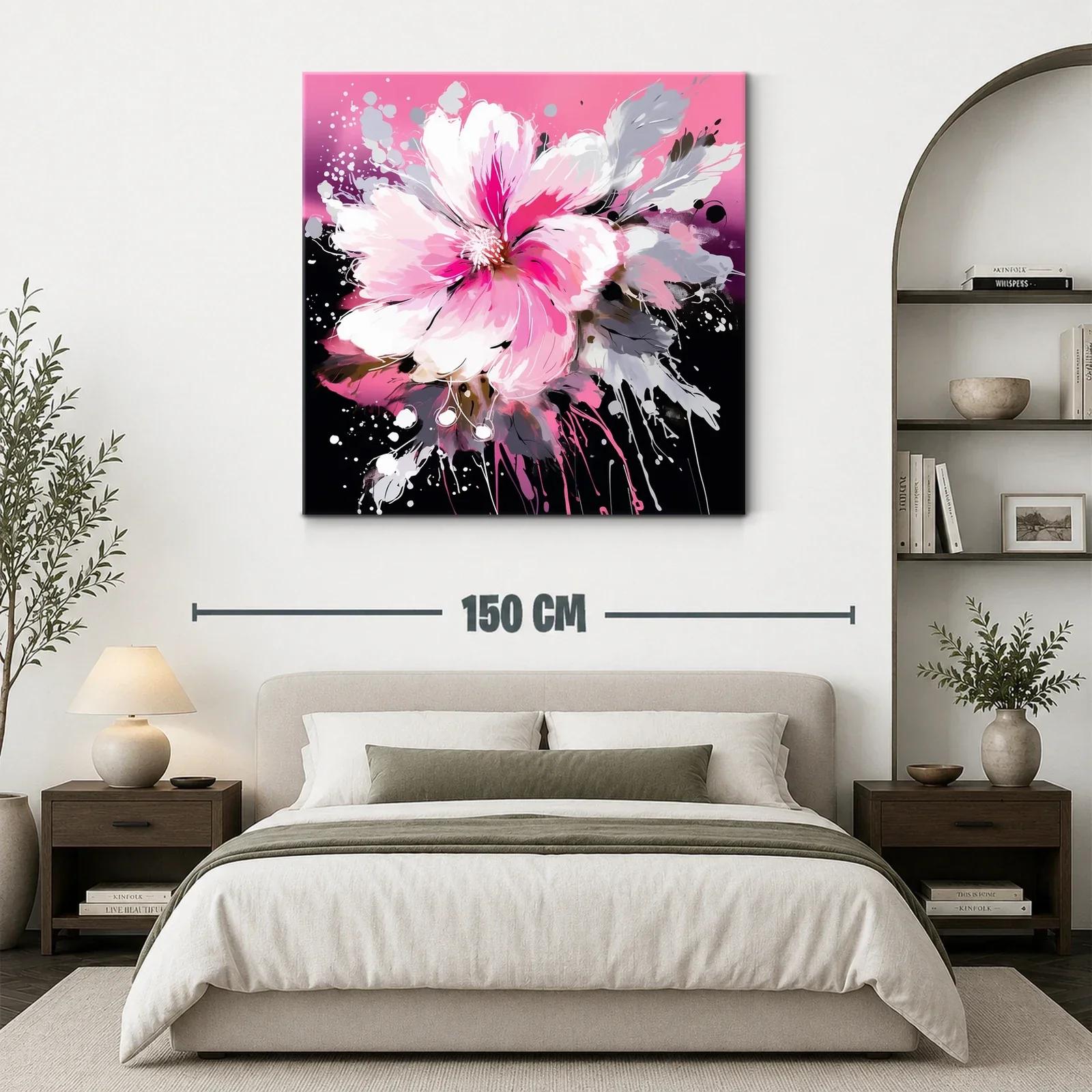 Flor vibrante en tonos fucsia y gris sobre fondo oscuro — miniatura 3