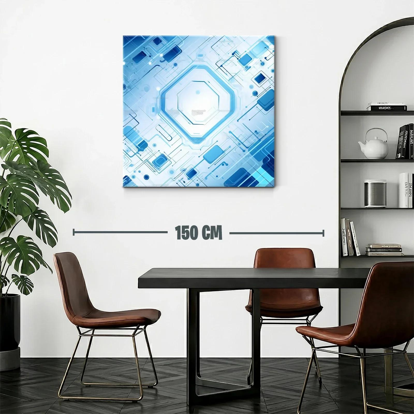 Diseño geométrico futurista en tonos azules y blancos — miniatura 2