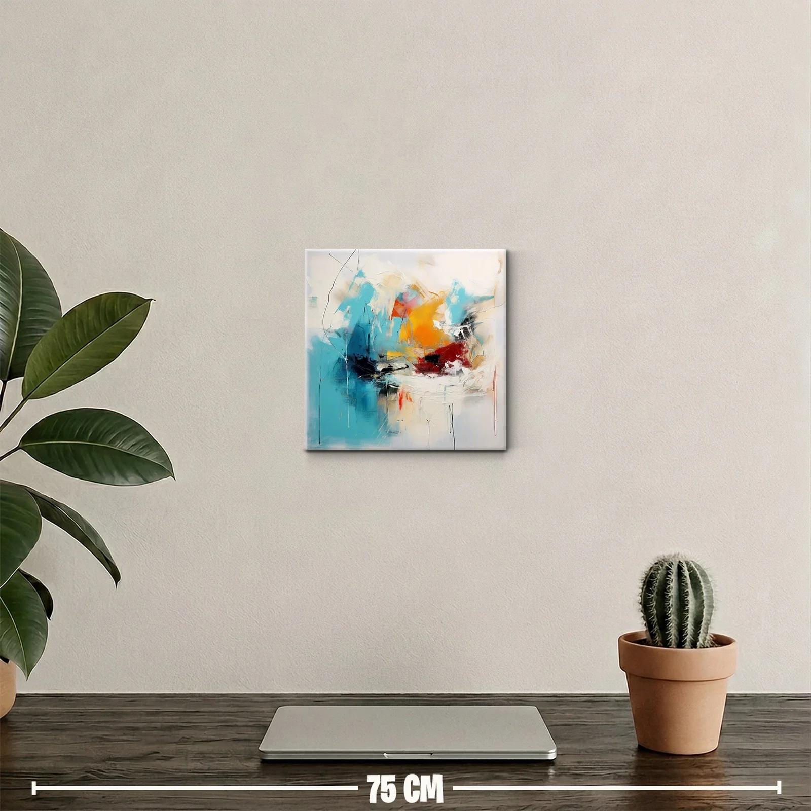 Composición abstracta vibrante en tonos azul y naranja — miniatura 2