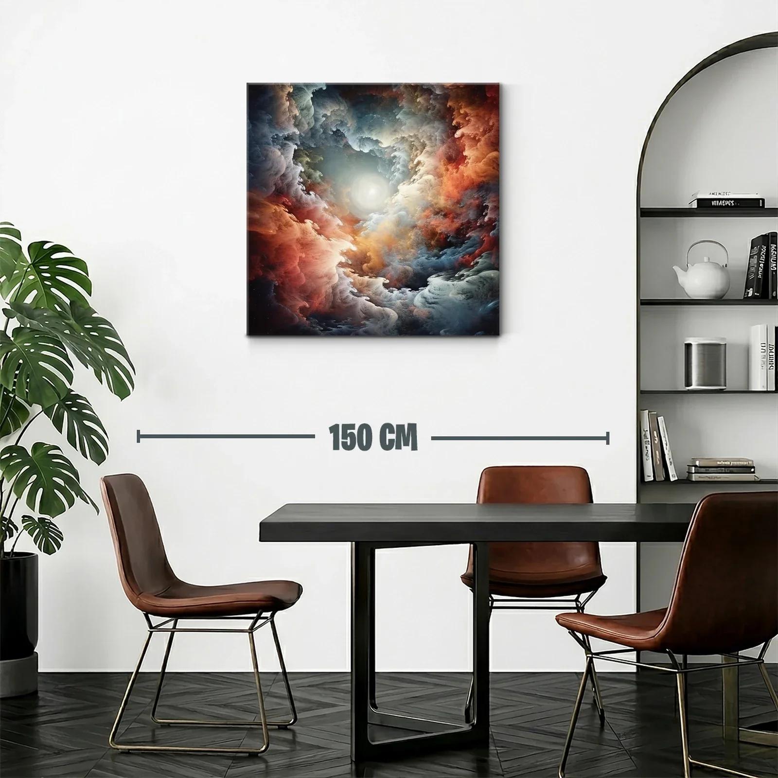 Cuadro abstracto con efecto de nube y luz central — miniatura 2