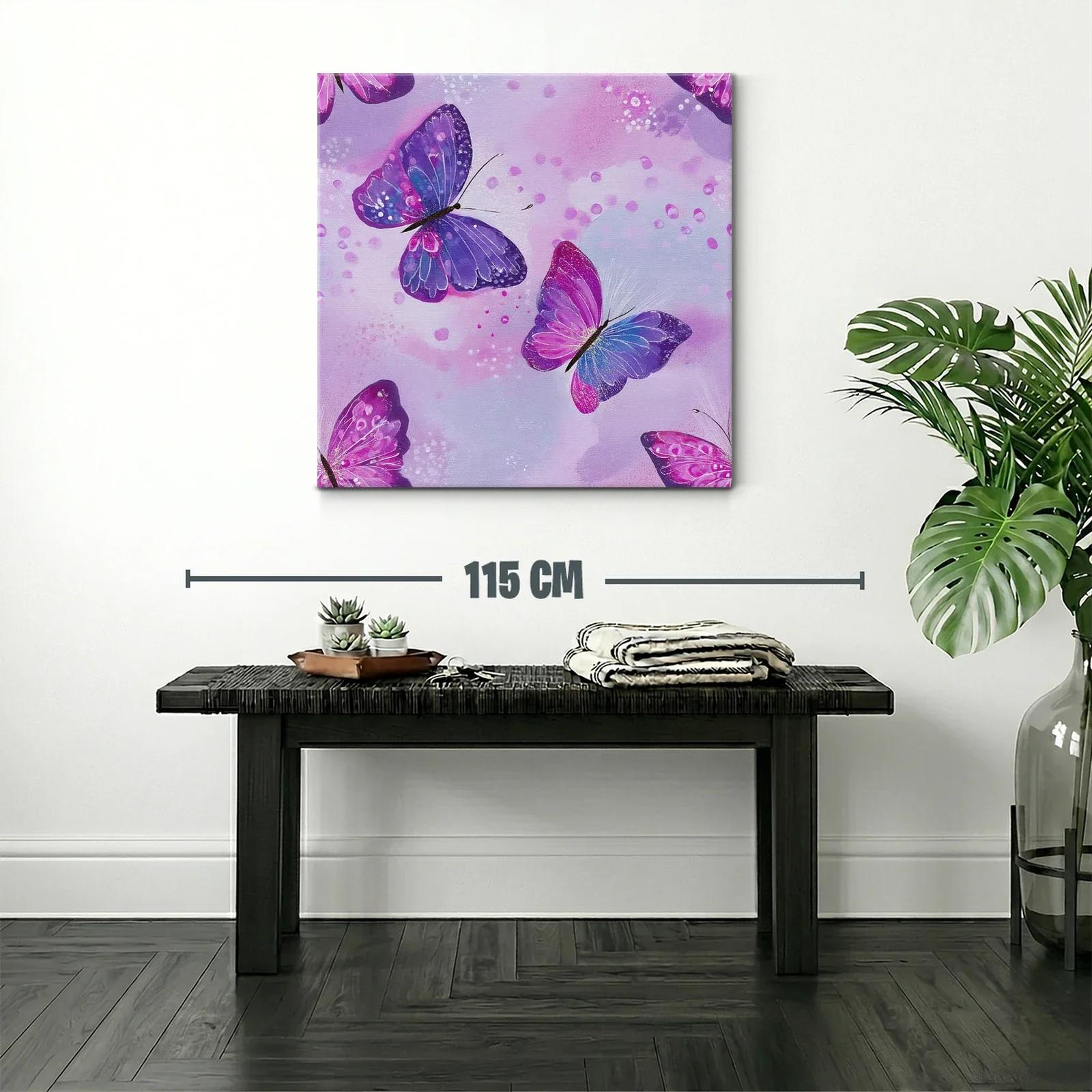 Cuadro mariposas en tonos lilas y violetas — miniatura 2
