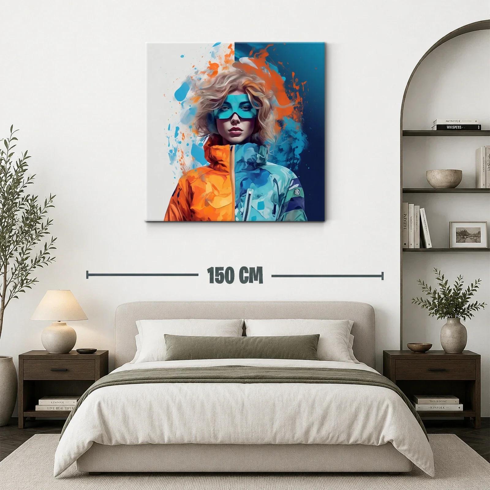 Retrato vibrante con contraste de azules y naranjas — miniatura 3