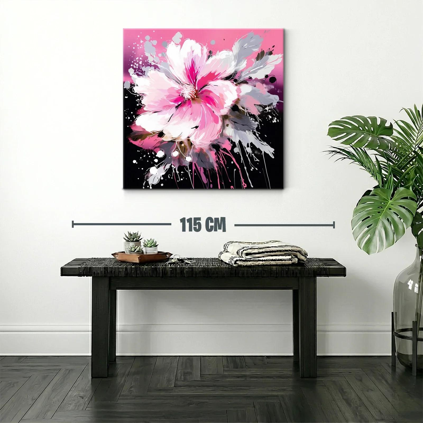 Flor vibrante en tonos fucsia y gris sobre fondo oscuro — miniatura 2