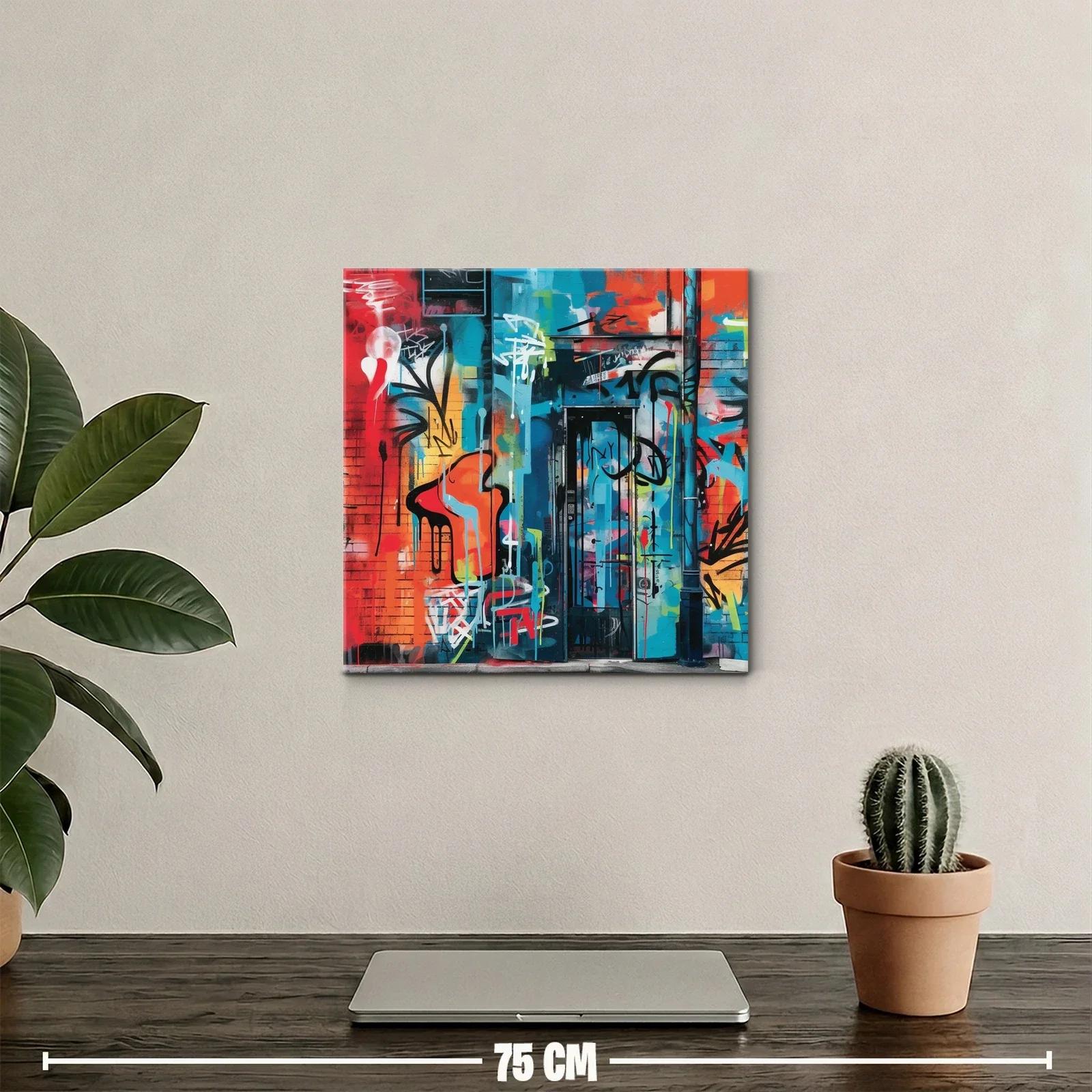 Composición urbana en vibrantes tonos azul y naranja — miniatura 2