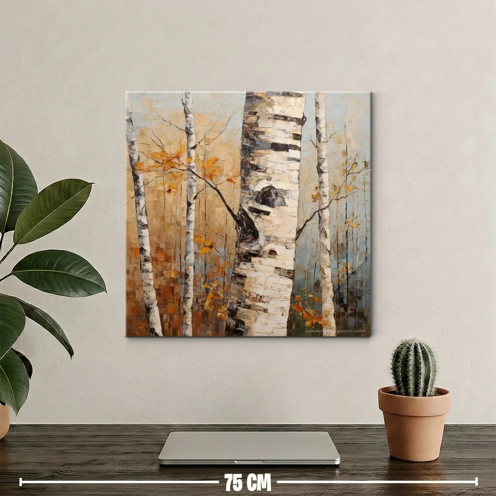 Bosque de abedules con hojas otoñales doradas — miniatura 2