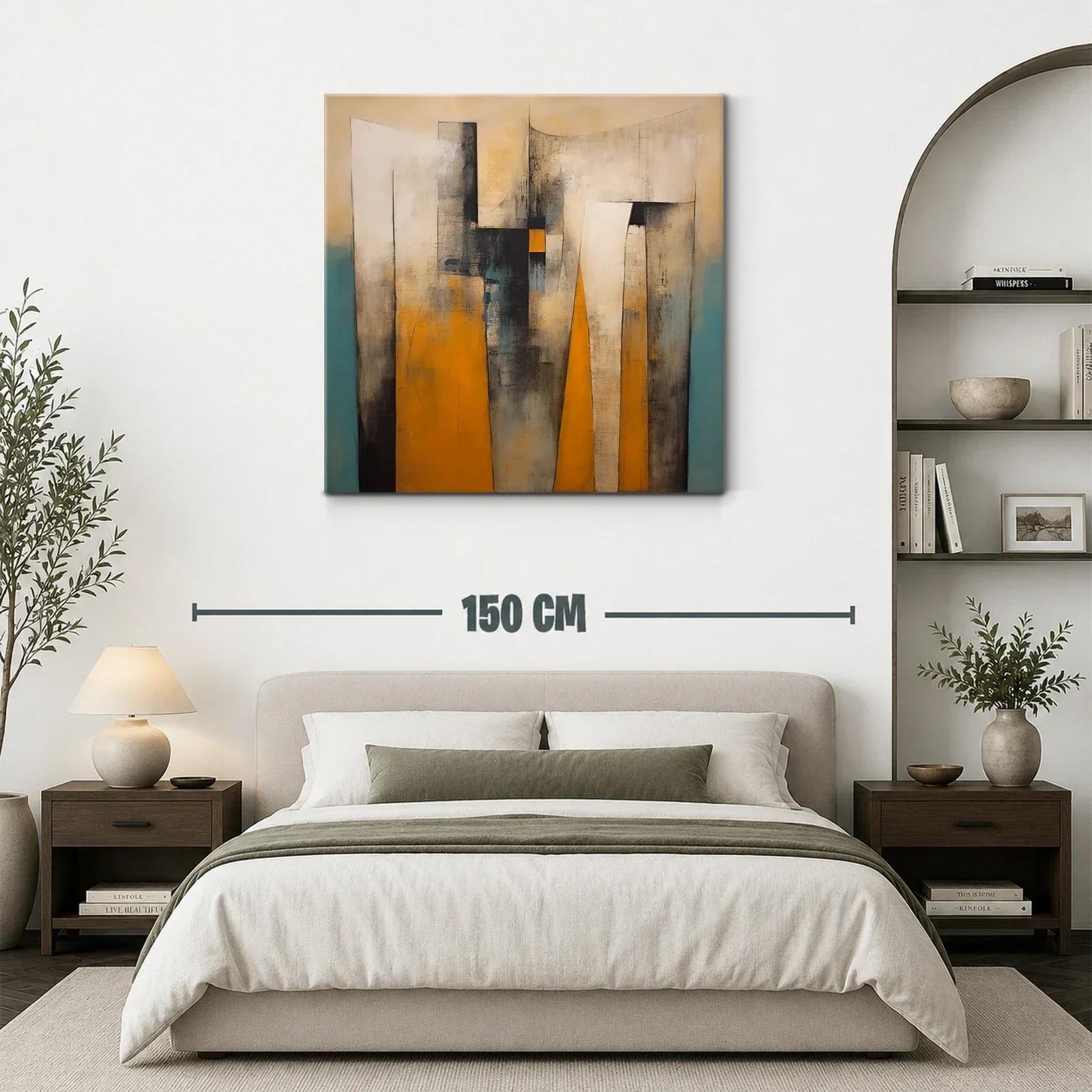 Composición abstracta en tonos cálidos y neutros contemporánea — miniatura 3