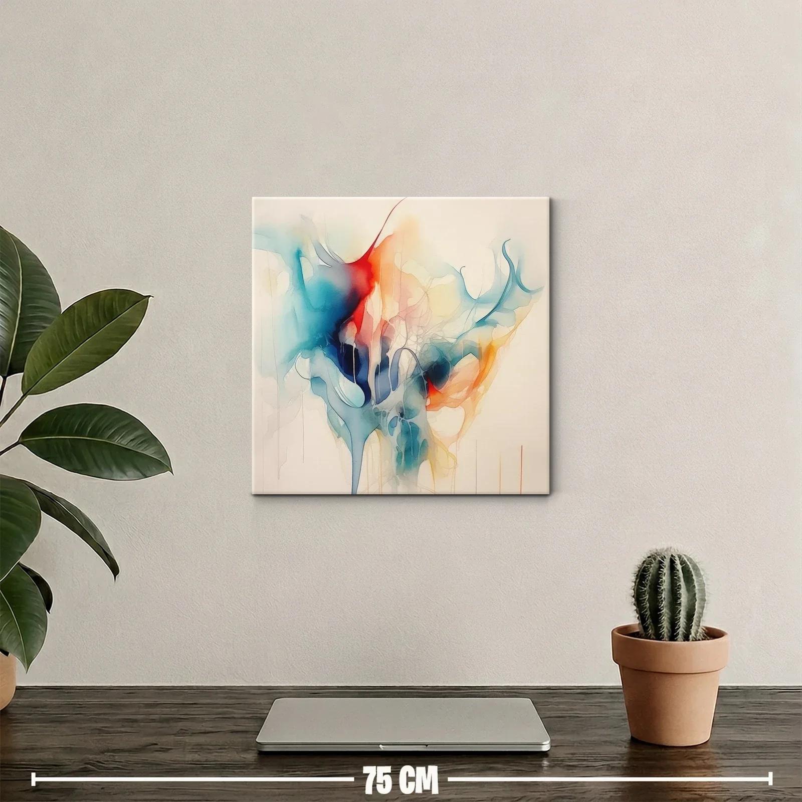 Obra abstracta con tonos intensos y suaves fluidos — miniatura 2
