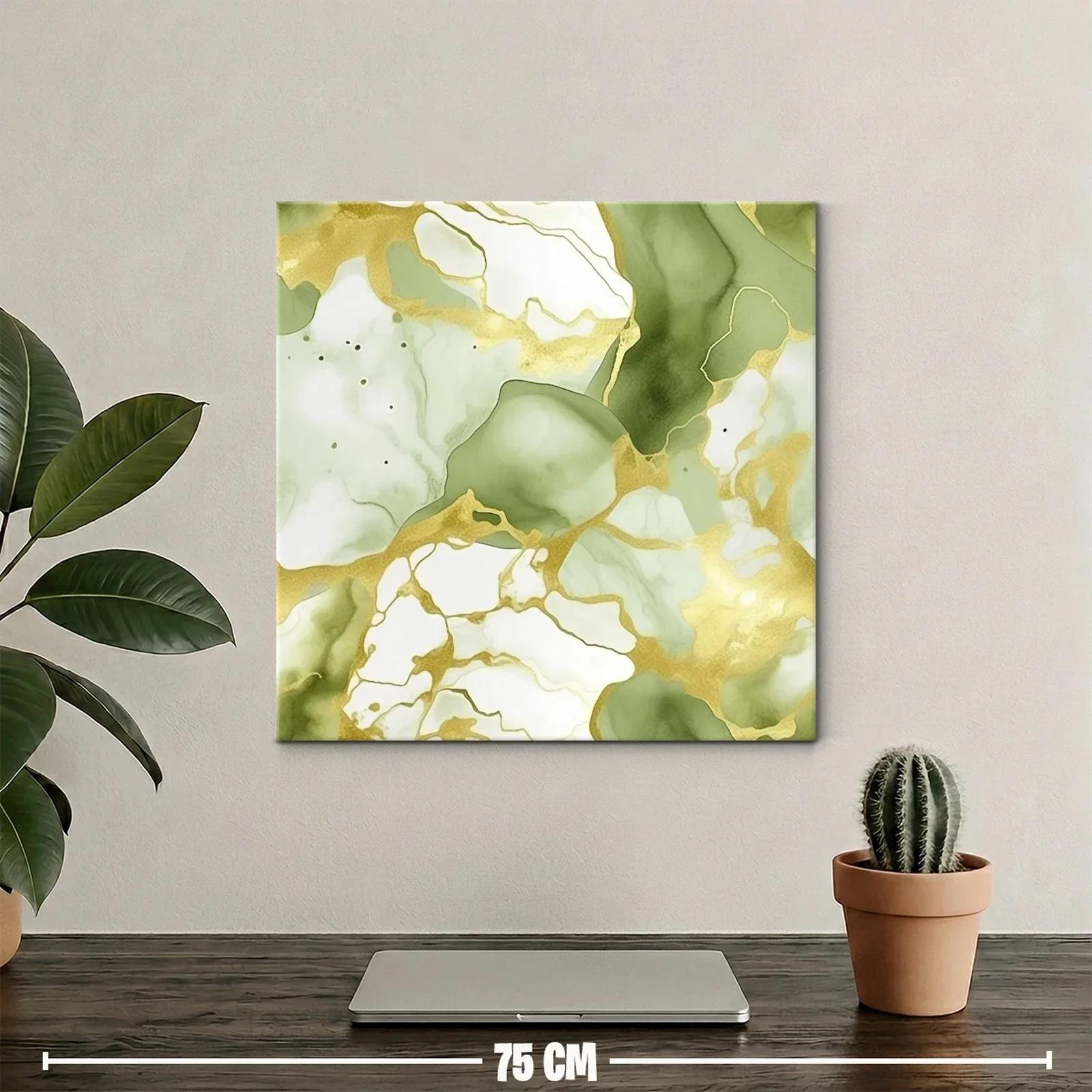 Composición abstracta en tonos verdes y dorados elegantes — miniatura 2