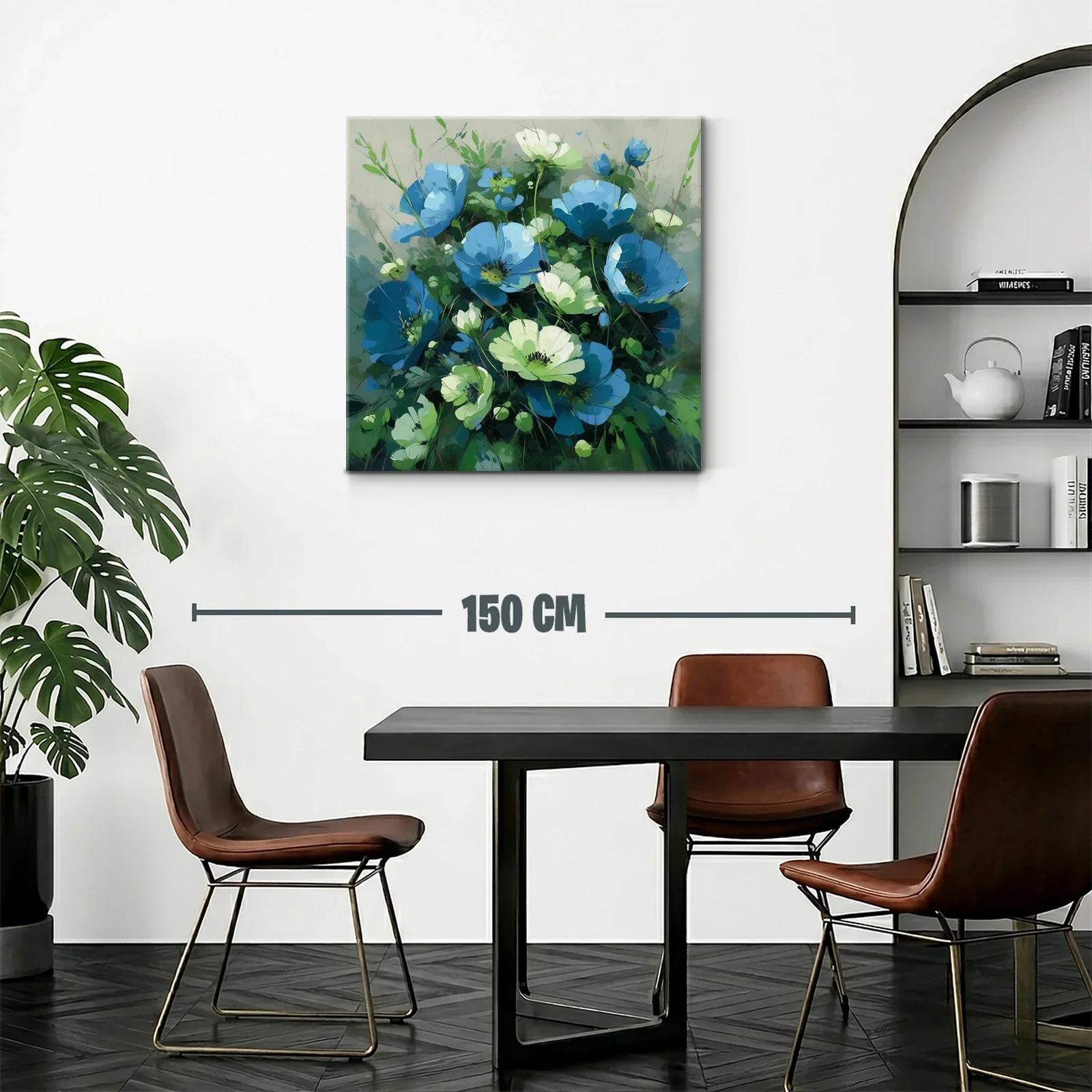 Ramo vibrante de flores azules y verdes en composición natural — miniatura 2