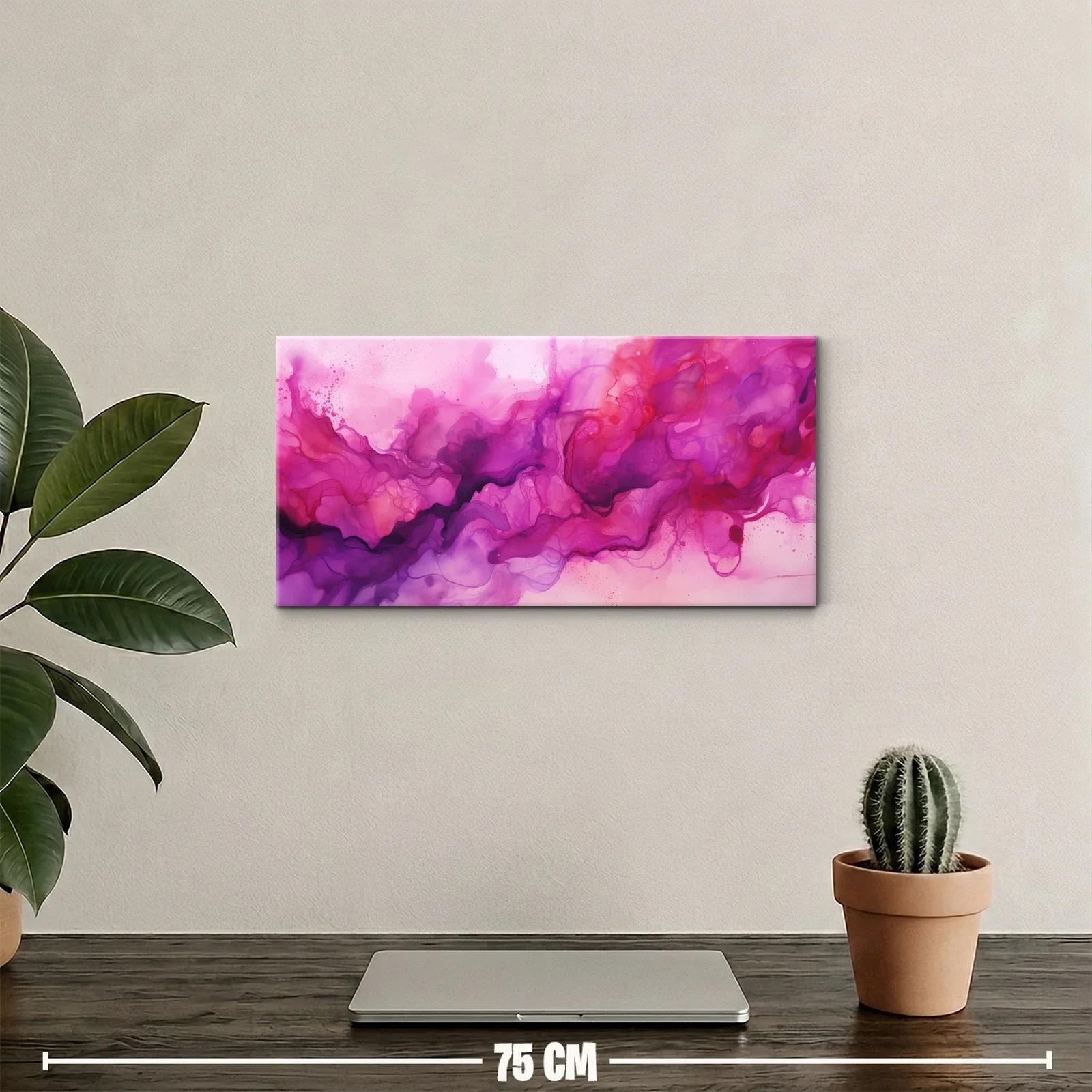 Cuadro nube de tinta rosa y morada con bordes vaporosos — miniatura 2