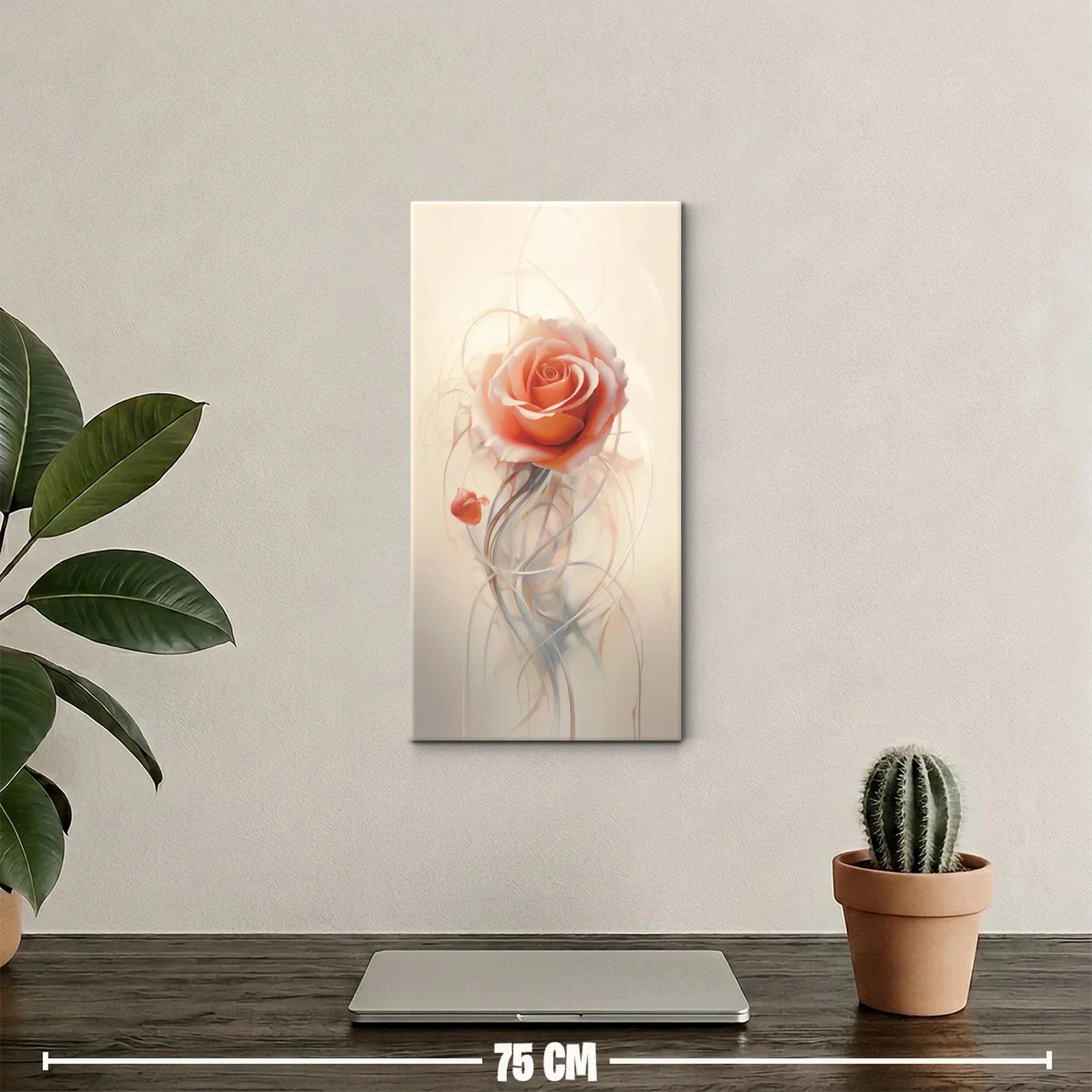 Cuadro rosa coral con tallos finos y capullo — miniatura 2