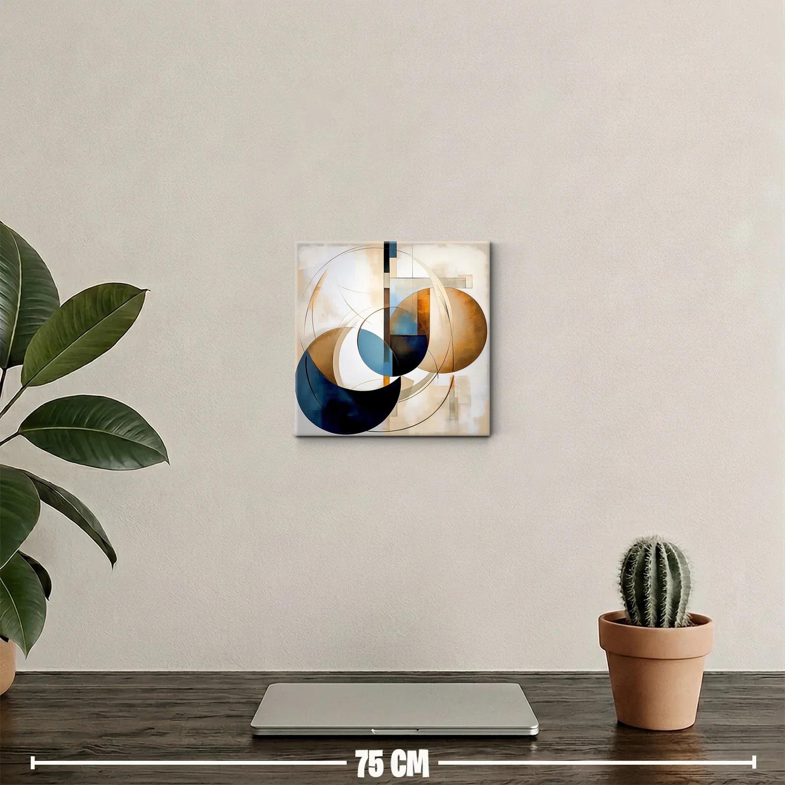 Composición abstracta con formas circulares y tonos cálidos — miniatura 2