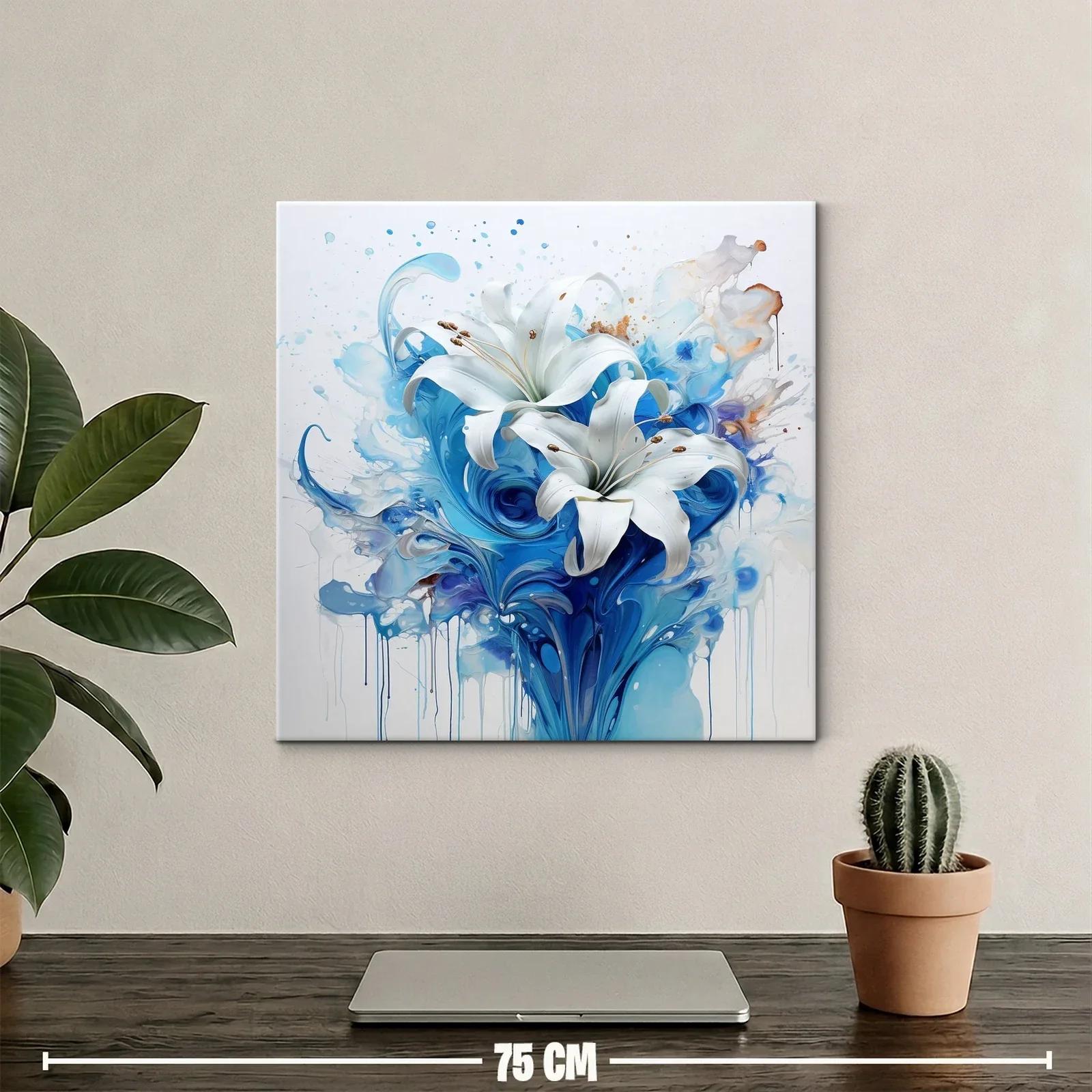 Elegancia floral en tonos azules y blanco puro — miniatura 2