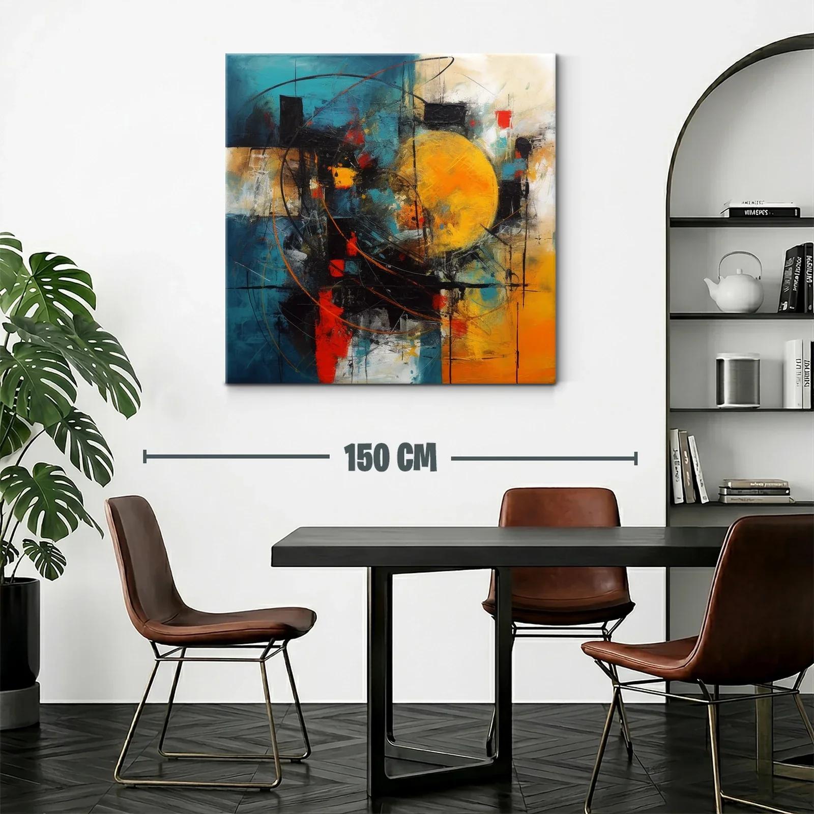 Composición abstracta con esfera amarilla y tonos vibrantes — miniatura 2