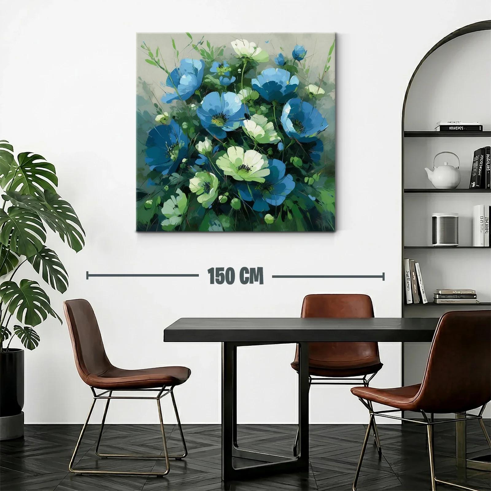 Ramo vibrante de flores azules y verdes en composición natural — miniatura 2