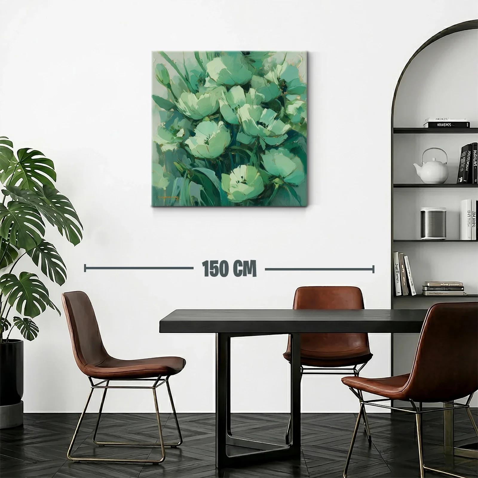 Cuadro floral en tonos verdes para un ambiente sereno — miniatura 2