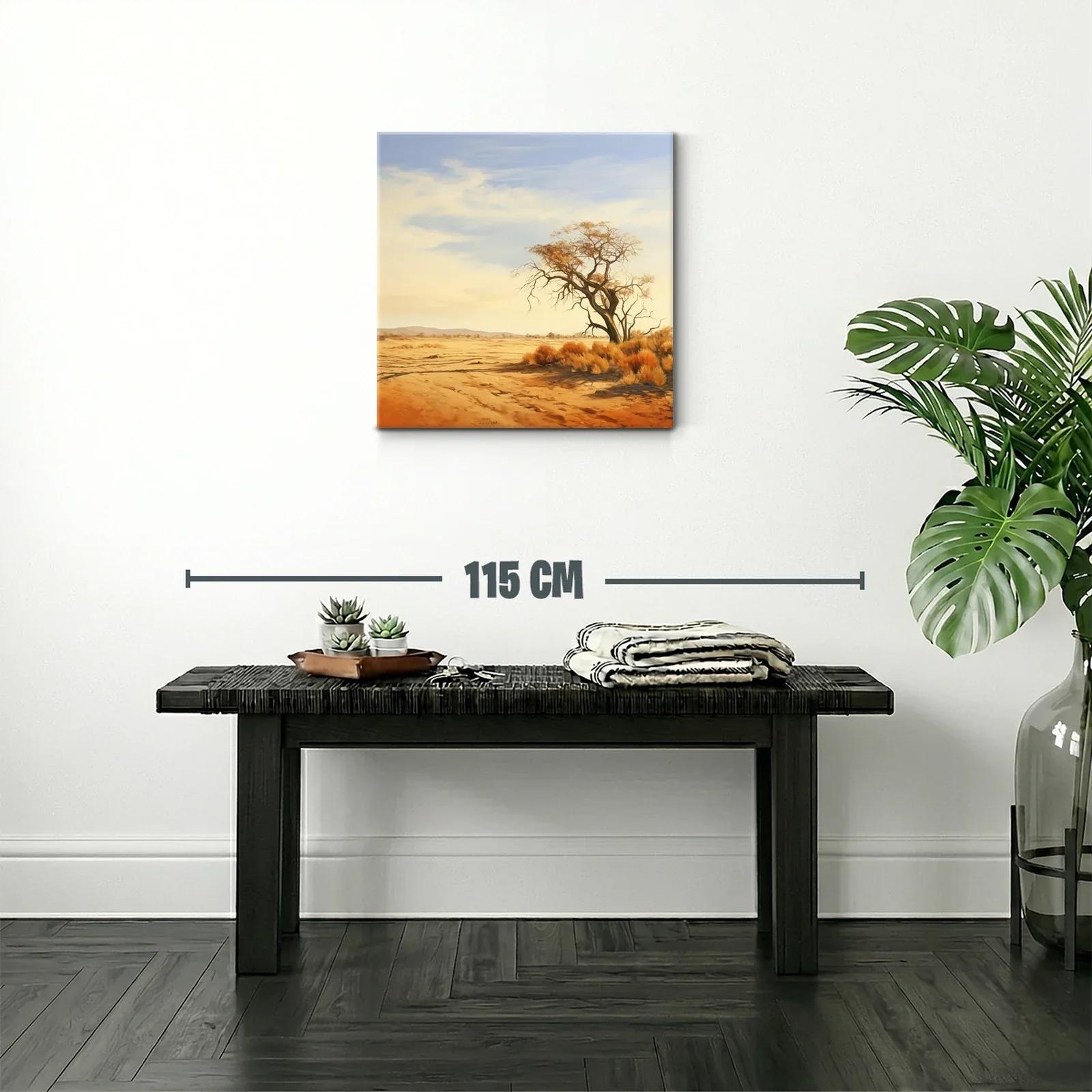 Paisaje sereno con árbol solitario en tonos cálidos — miniatura 2