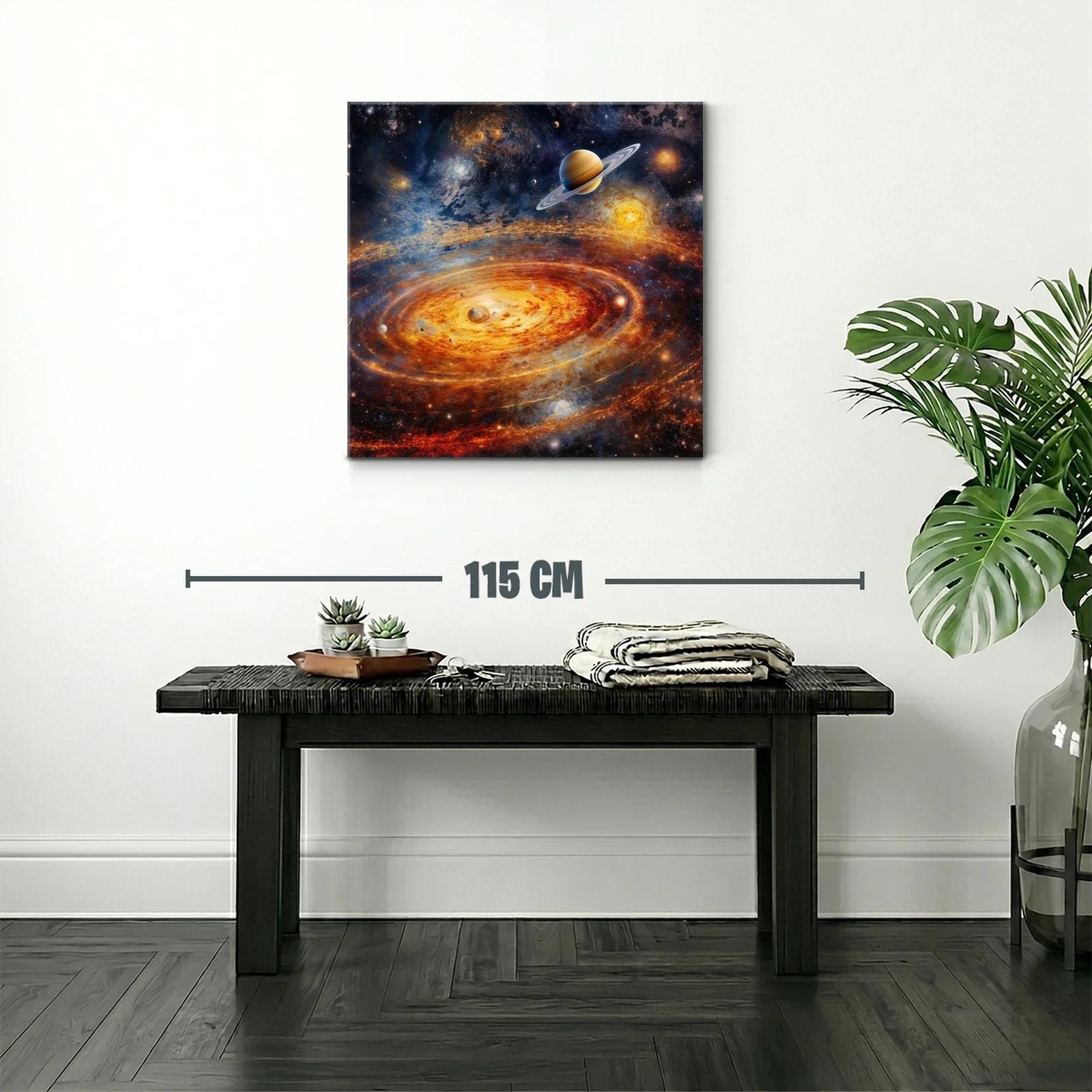 Galaxia en expansión con planetas y destellos cósmicos — miniatura 2