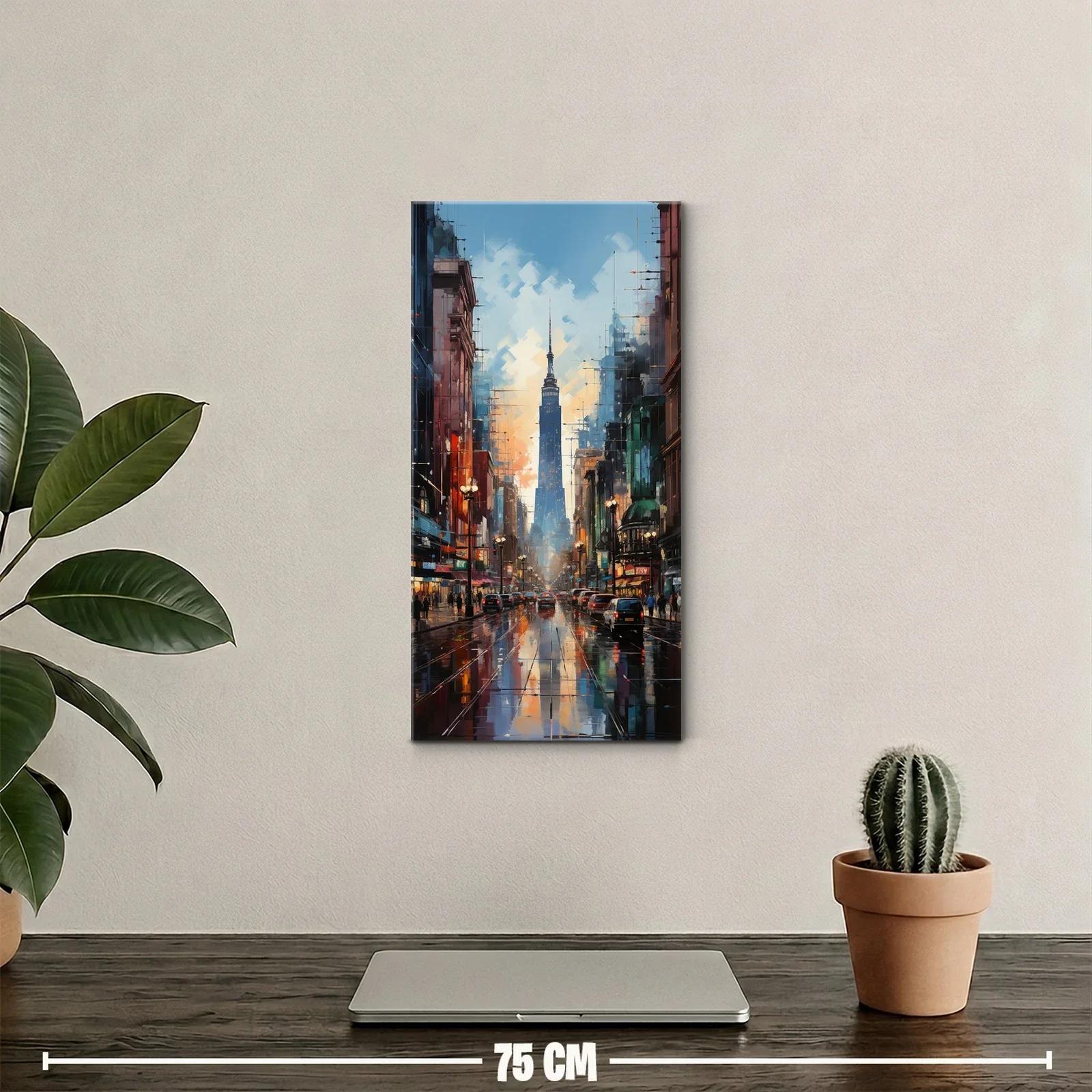 Cuadro Empire State Building con avenida mojada — miniatura 2