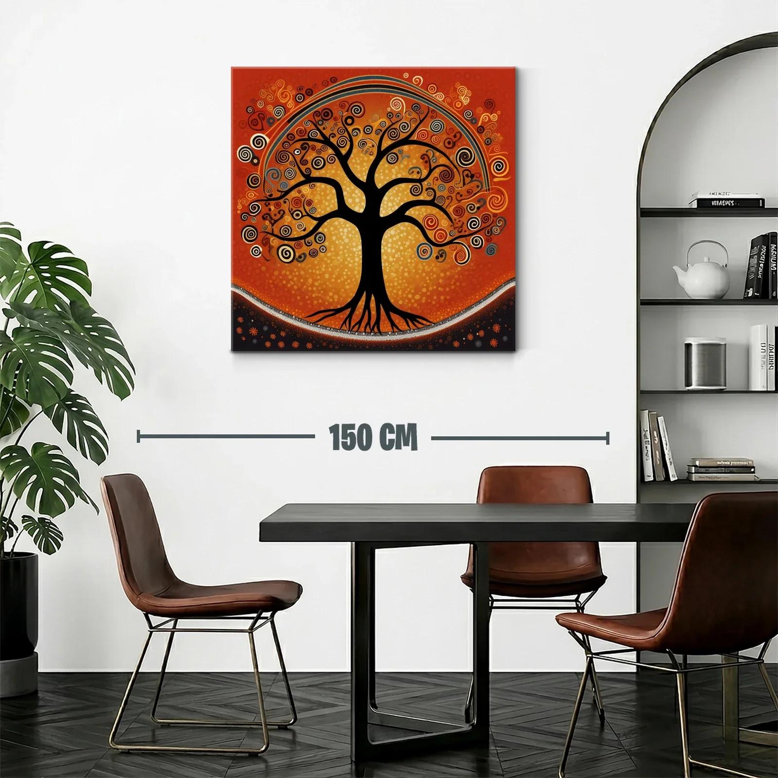 Árbol con espirales vibrantes en tonos cálidos y negros — miniatura 2