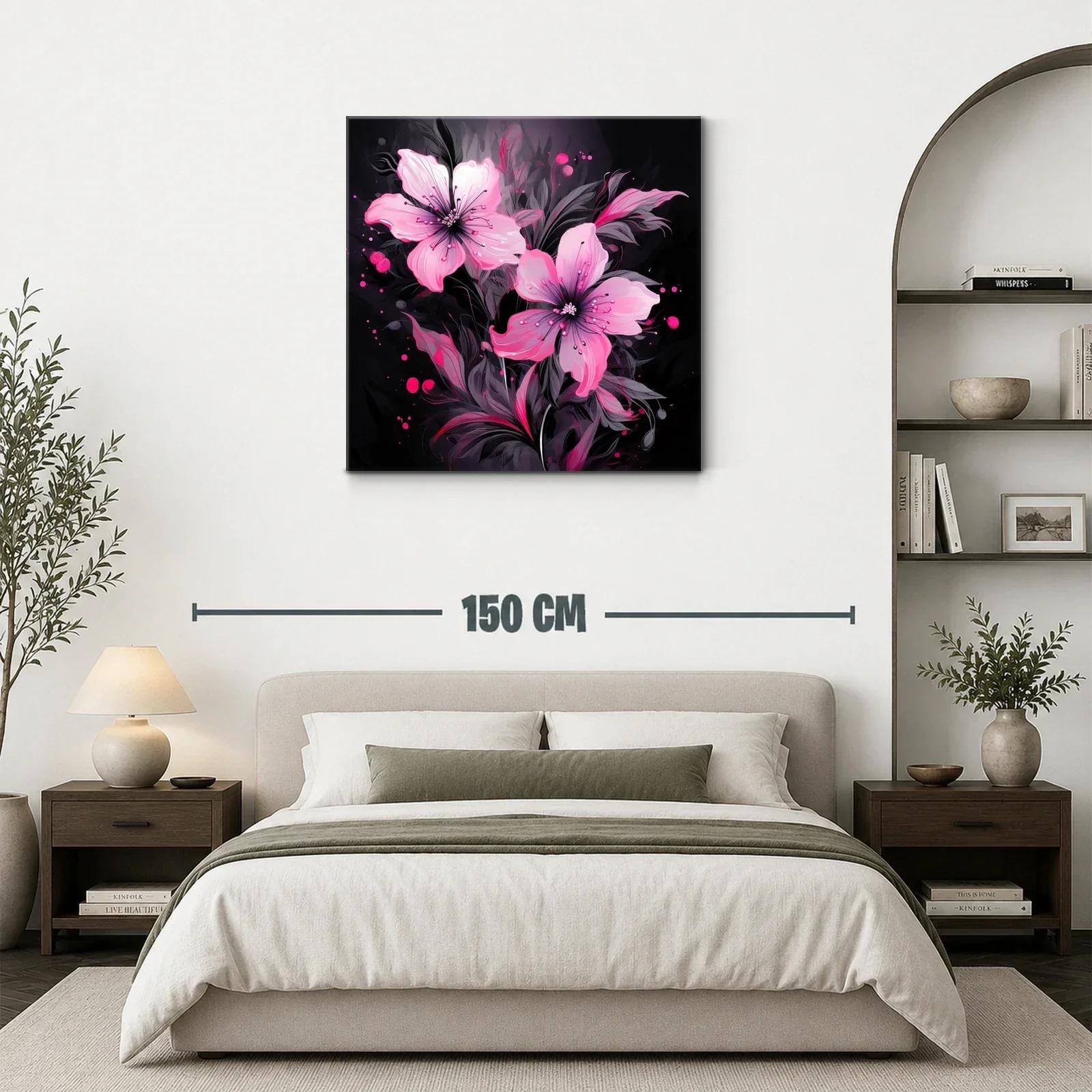 Elegancia floral en tonos rosa sobre fondo oscuro — miniatura 3