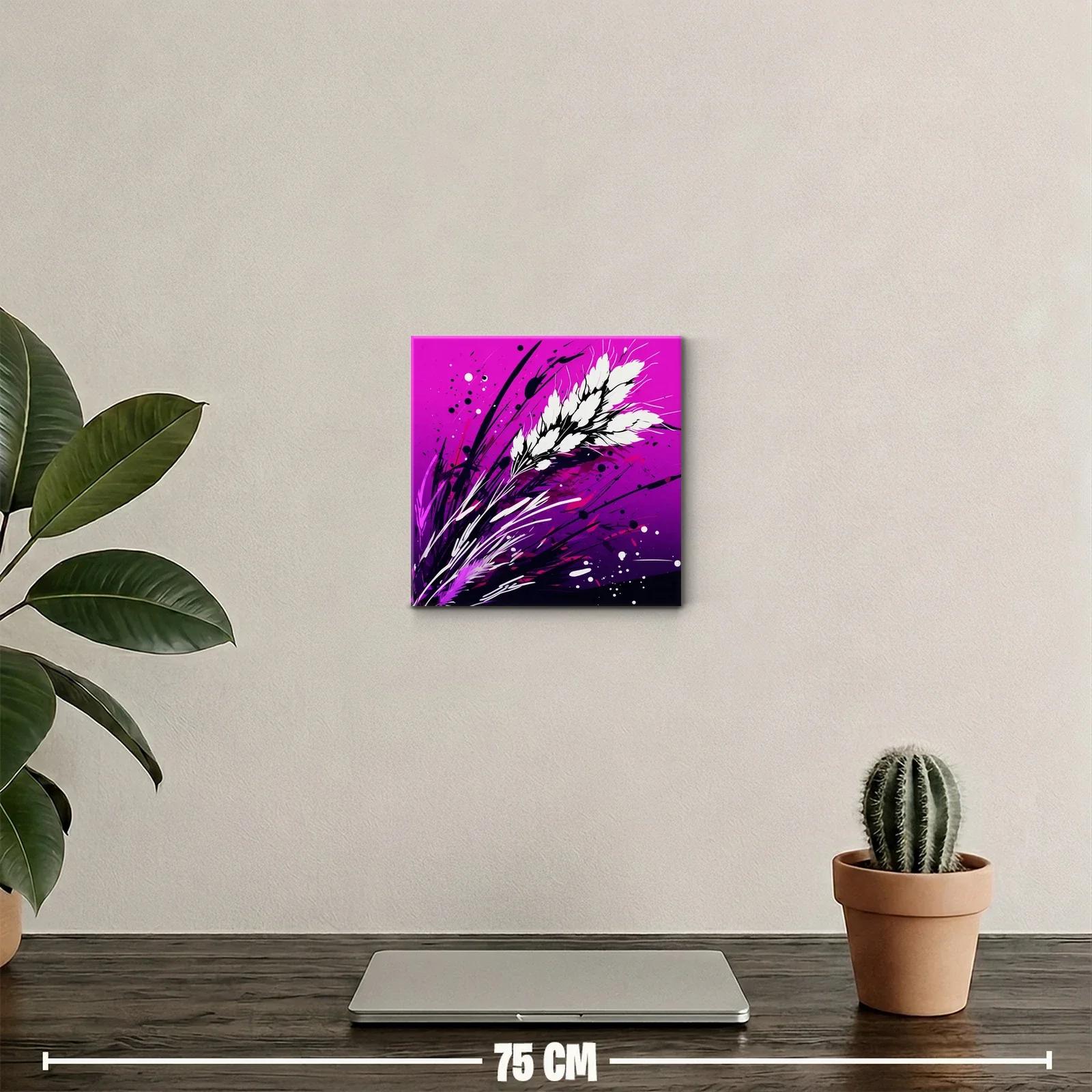 Cuadro decorativo con ramo abstracto en tonos morados — miniatura 2