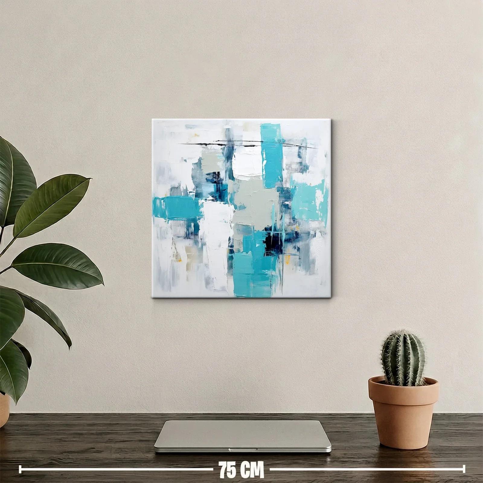 Cuadro abstracto con tonos azulados y grises suaves — miniatura 2
