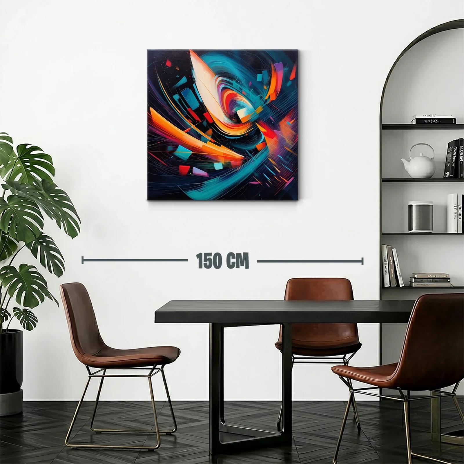 Arte abstracto dinámico con vibrantes tonos cálidos y fríos — miniatura 2