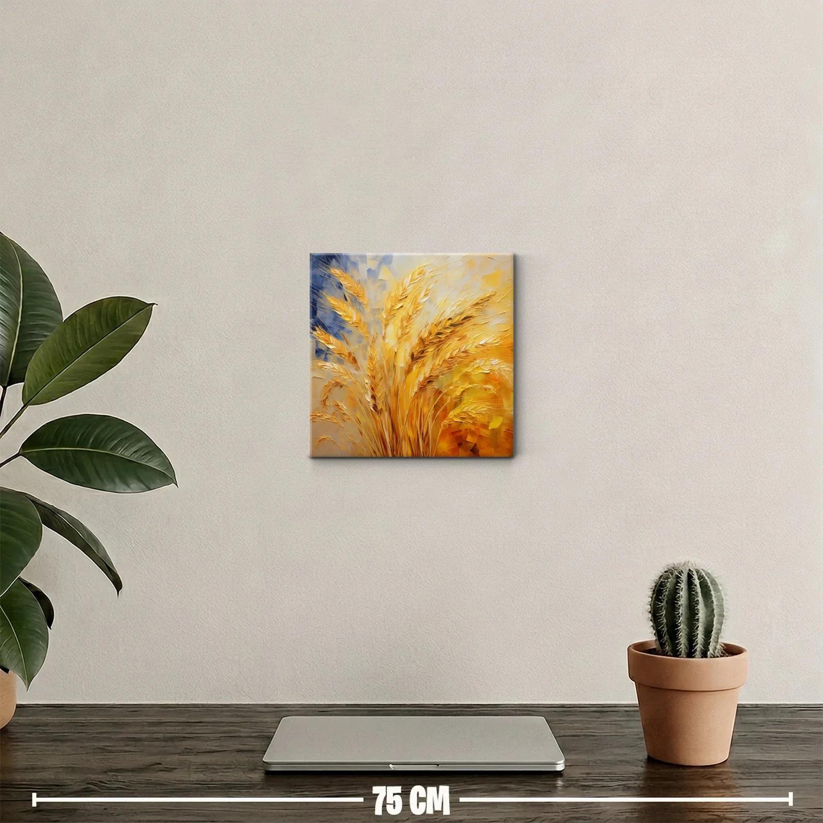 Cuadro decorativo de espigas doradas vibrantes y luminosas — miniatura 2