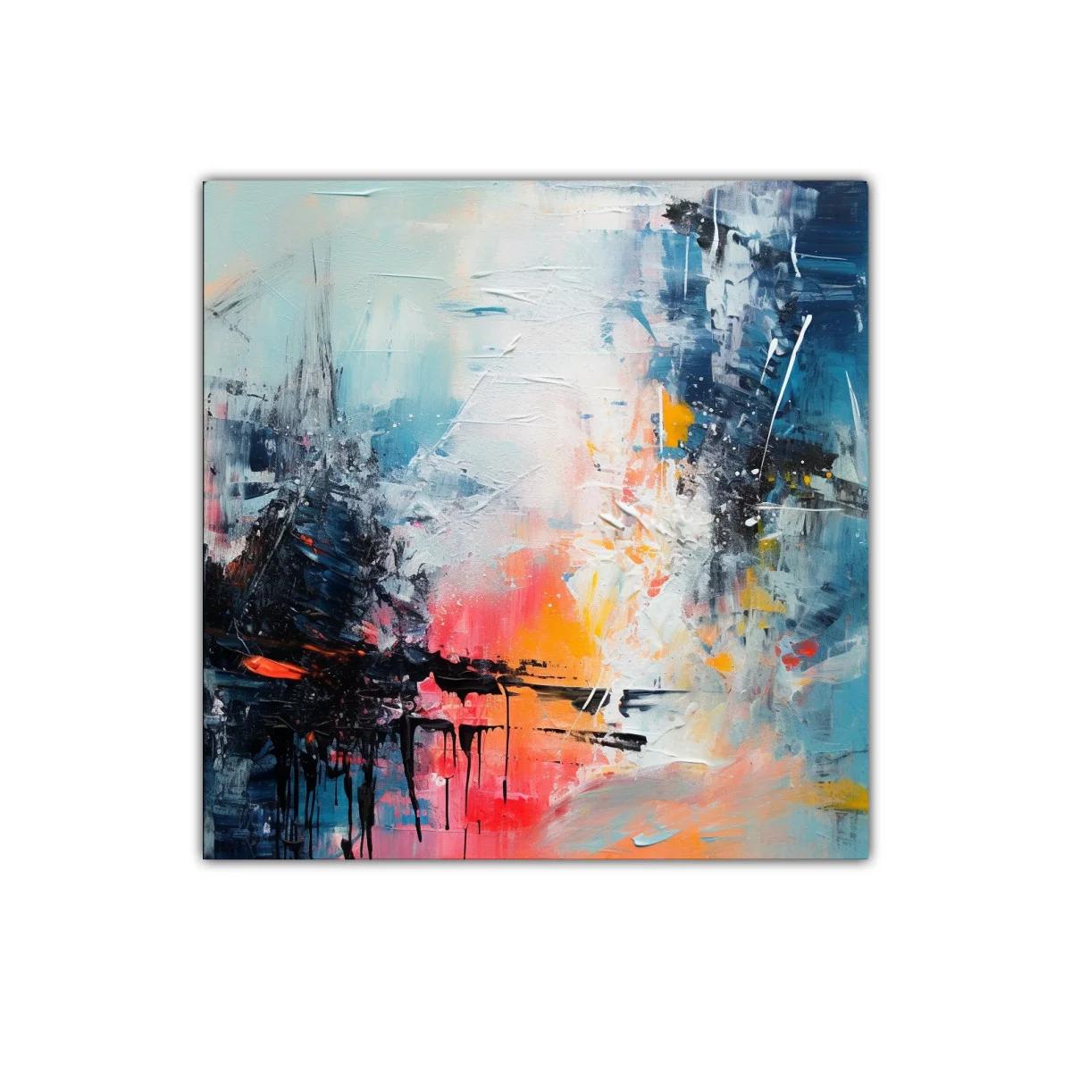 Arte abstracto vibrante con contraste de tonos cálidos y fríos — miniatura 1