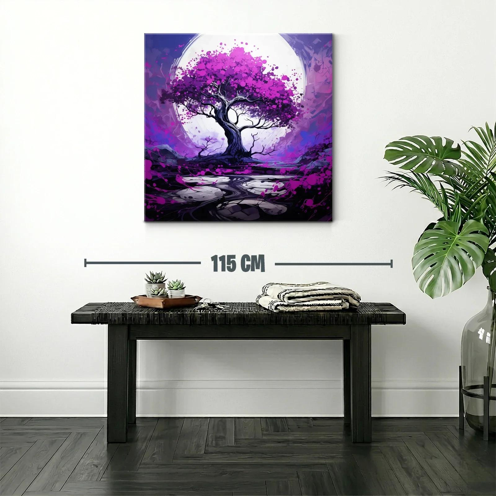 Árbol mágico con vibrantes tonos violetas y fucsias — miniatura 2