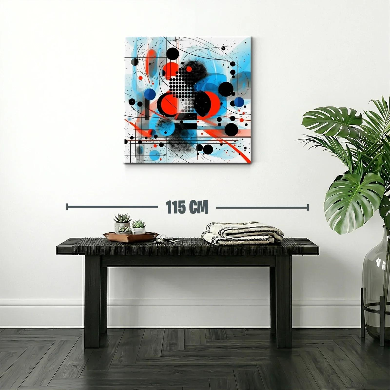 Composición abstracta en rojo azul y negro con formas geométricas — miniatura 2