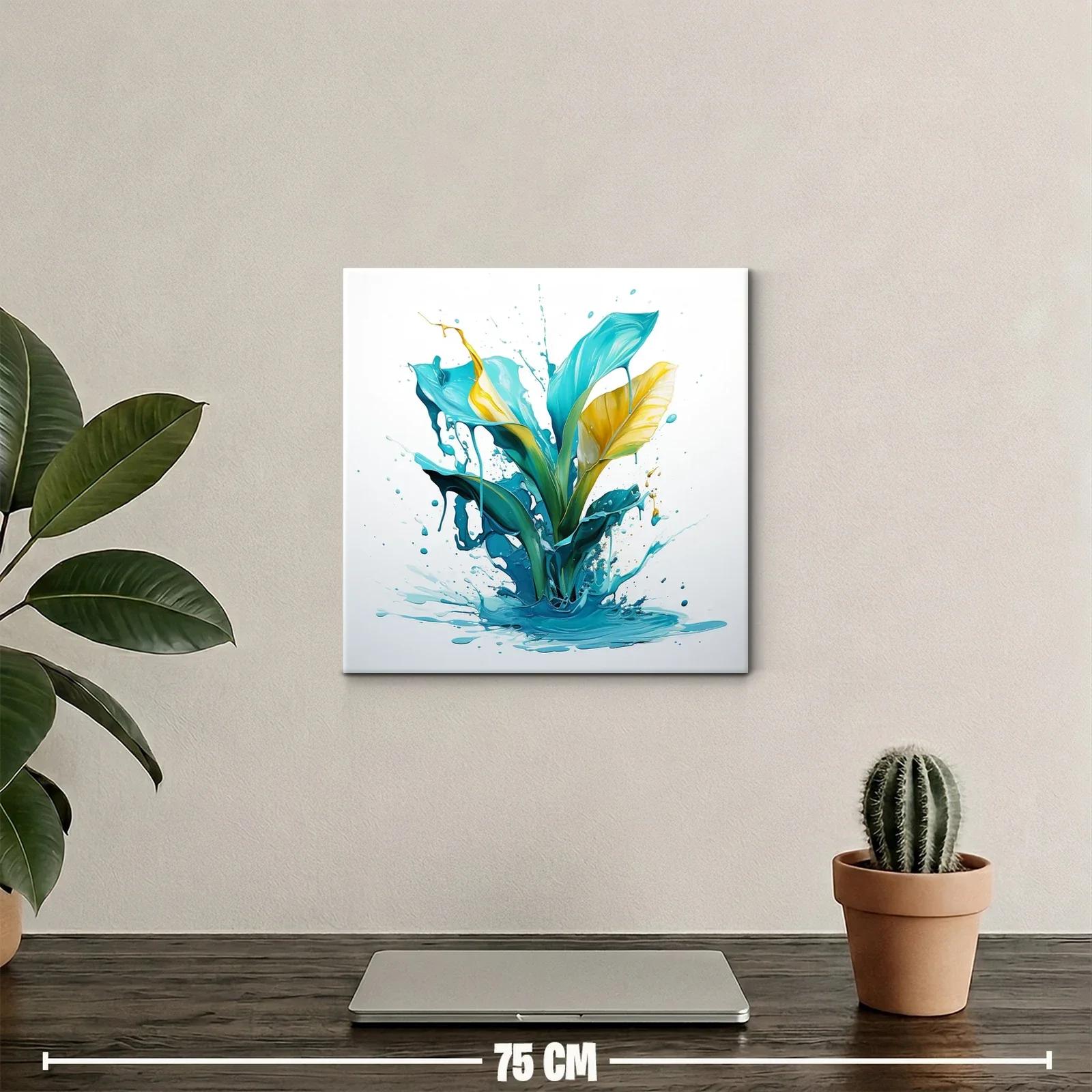 Composición vibrante con formas líquidas en azul y amarillo — miniatura 2
