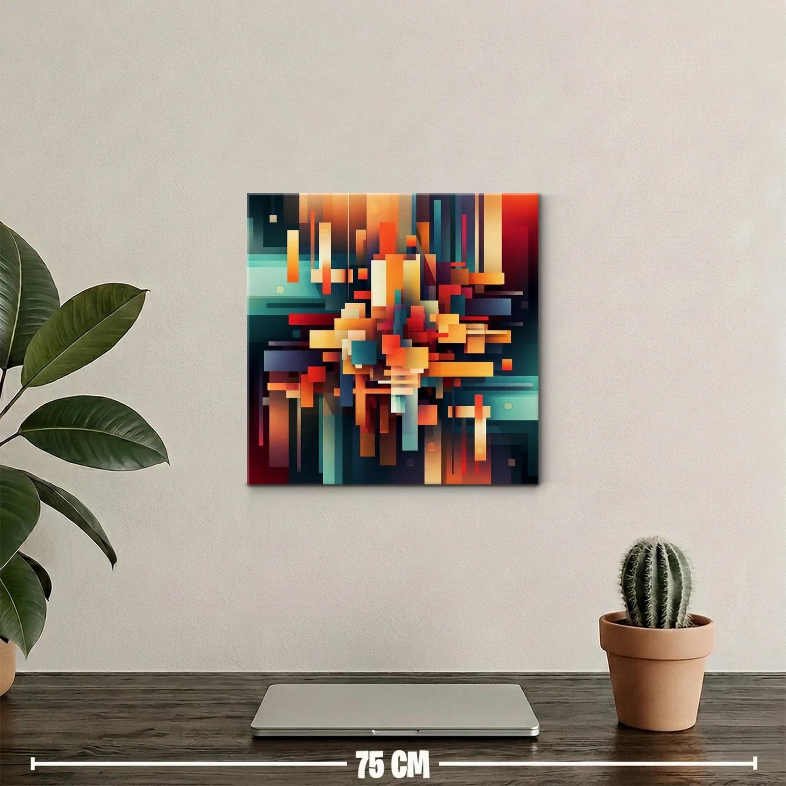 Composición geométrica vibrante con tonos cálidos y fríos — miniatura 2