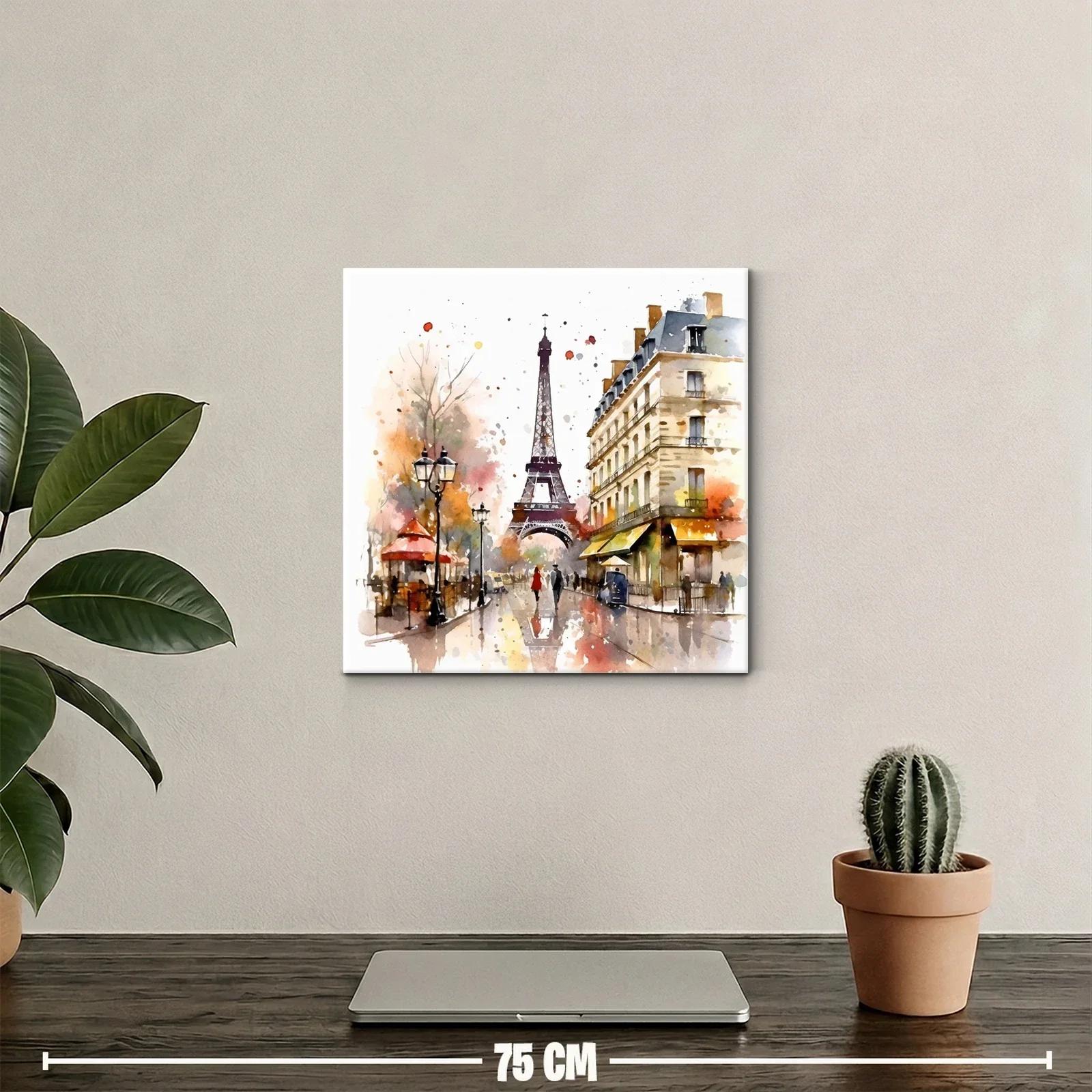 Paisaje parisino con Torre Eiffel y ambiente otoñal — miniatura 2