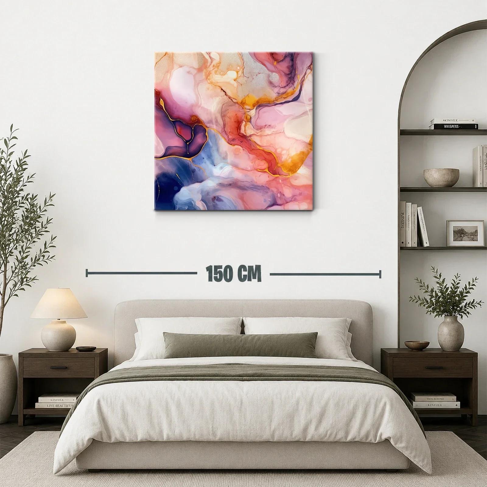 Arte abstracto fluido en tonos cálidos y fríos vibrantes — miniatura 3