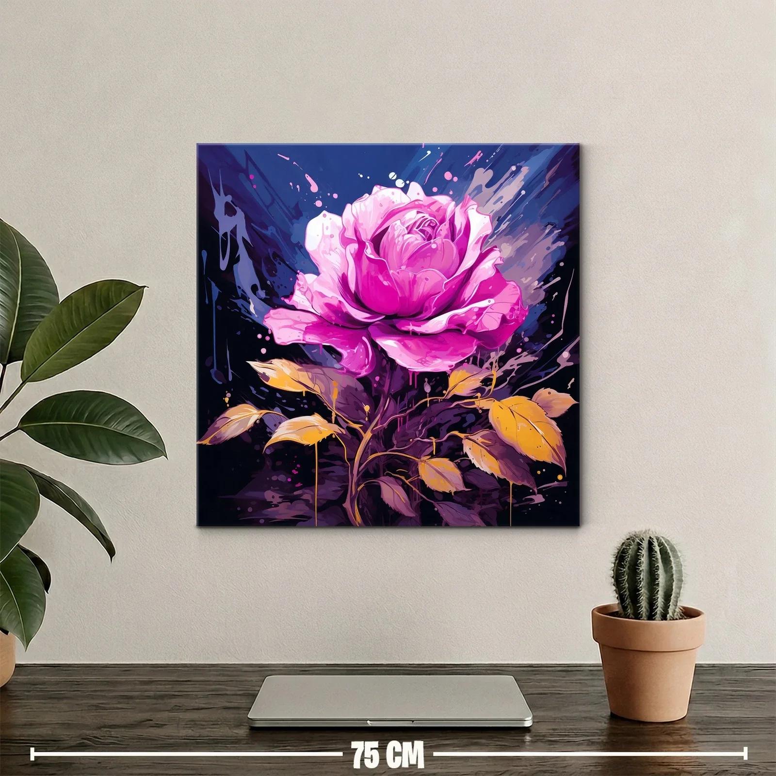 Flor vibrante en tonos rosas y amarillos sobre fondo oscuro — miniatura 2
