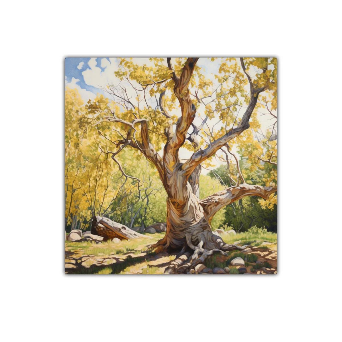 Árbol Centenario con Luz Dorada y Sombras Profundas — miniatura 1