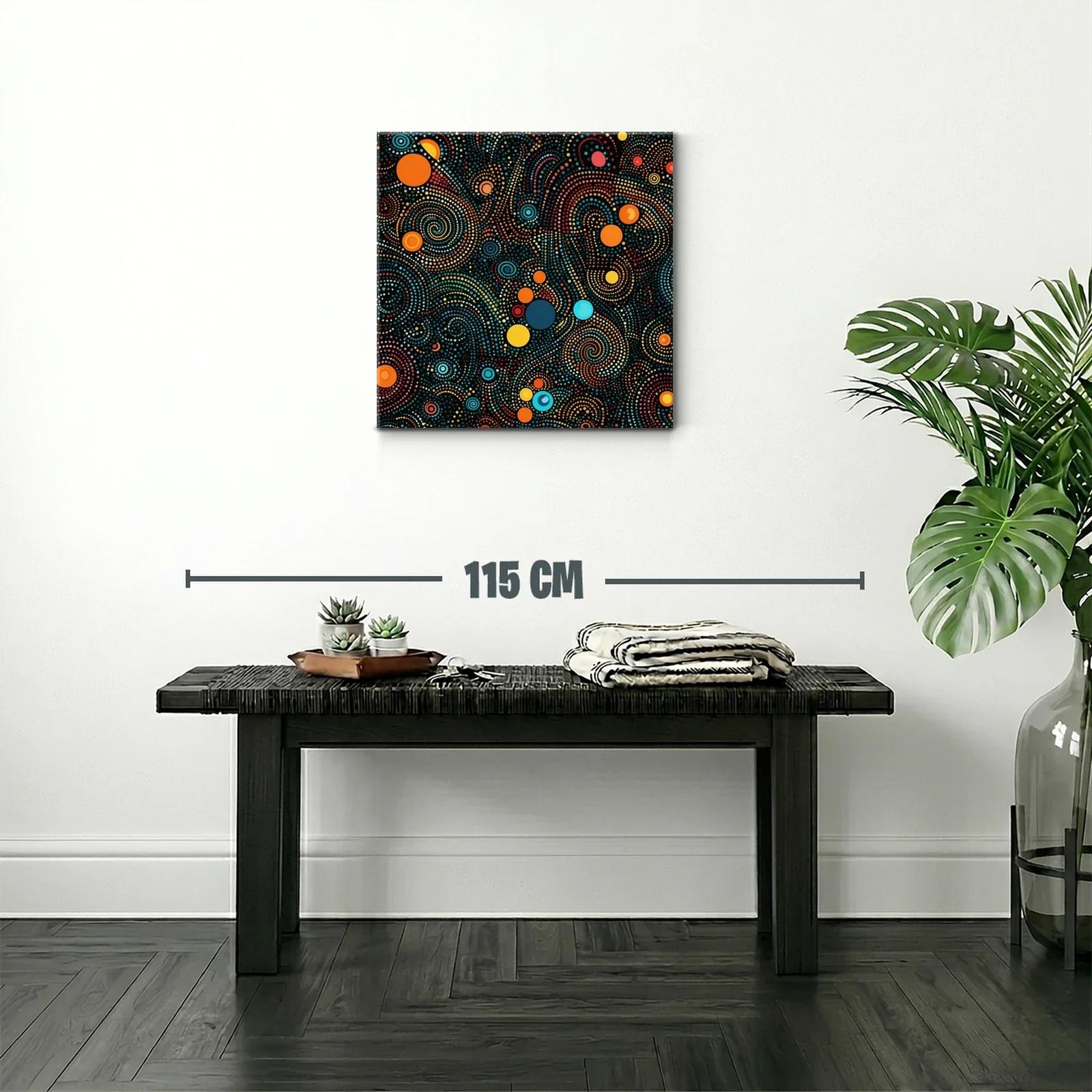 Cuadro abstracto en espirales con puntos vibrantes — miniatura 2