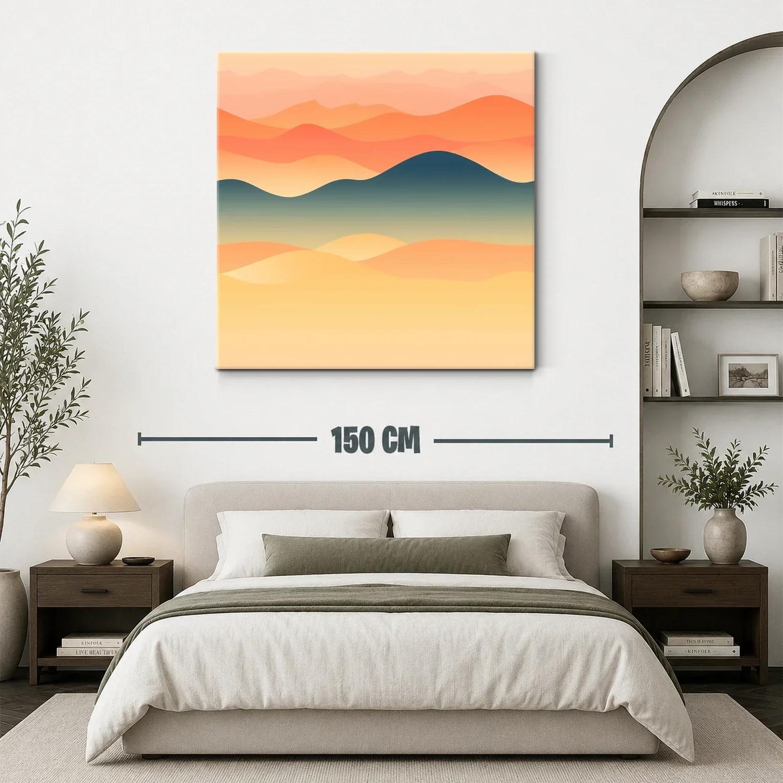 Paisaje abstracto con montañas y degradado cálido — miniatura 3